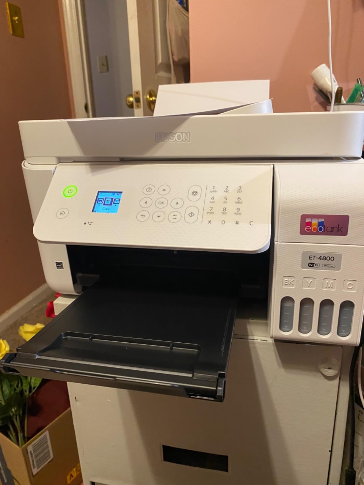 Epson EcoTank ET-4800 Wireless All-in-One Cartridge-Free Supertank Printer with Scanner, Copier, Fax, ADF and Ethernet - Ideal for Your Home Office, White customer photo 2