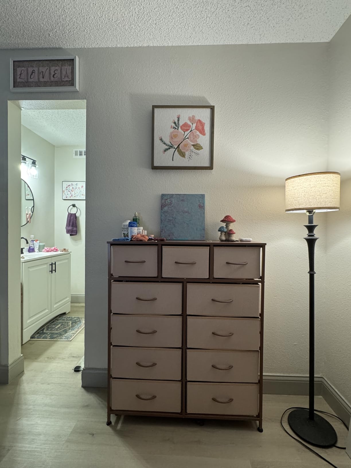 WLIVE Tall Dresser for Bedroom, 11 Drawer Chest of Drawers, Rustic Brown | 11 fabric storage drawers, Tall high-capacity design, Bedroom or dorm use, Sturdy steel frame, Smooth wood tabletop customer photo 1