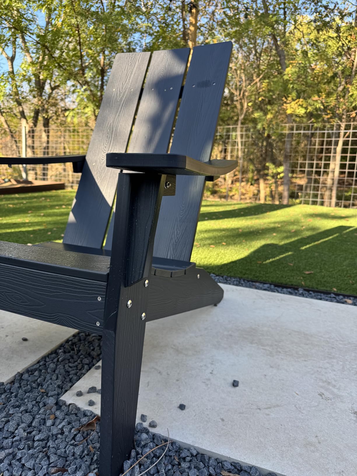 MXIMU Adirondack Chairs Set of 4, 450lb Capacity & 33in Tall Backrest | Oversized Modern Adirondack Chairs, Comfortable All-Weather Fire Pit Chair, Easy Assembly True Wood Grain Lawn Outdoor Chair customer photo 2