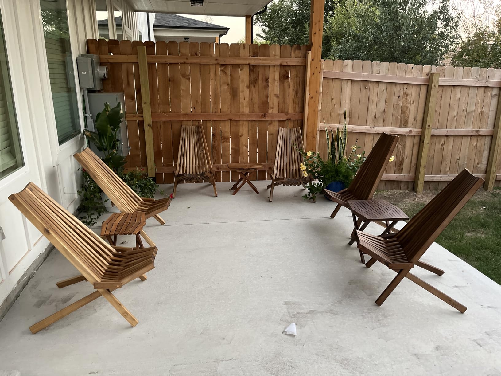 Wooden Folding Tamarack Chairs, FSC Certified Acacia Low Profile Adirondack Chairs, Wood Folding Chair for Outdoor, Patio, Porch, Pool, Backyard, Garden, Balcony and Deck - Chestnut customer photo 1