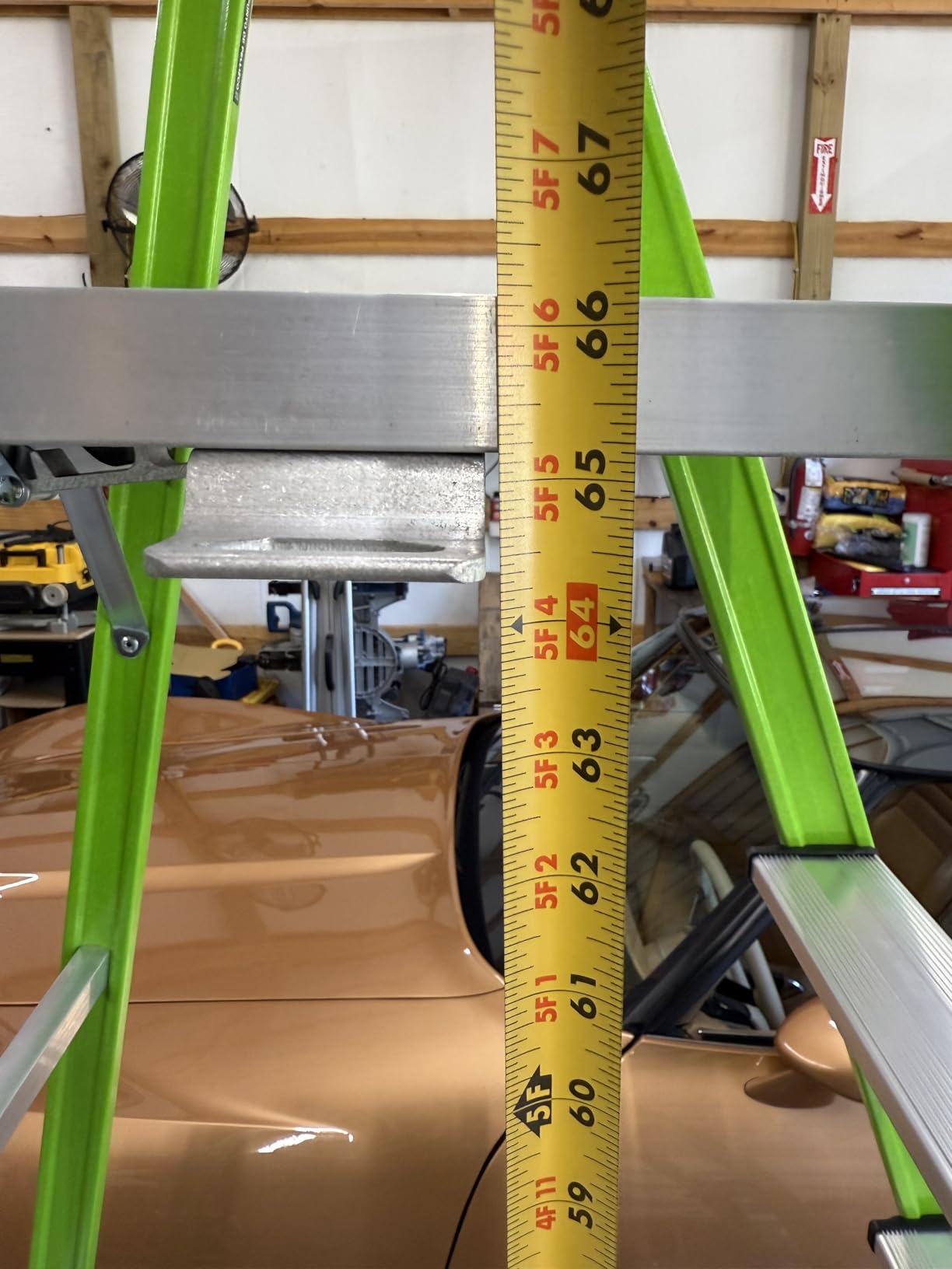 Little Giant MightyLite 8 ft Fiberglass Stepladder, Ground Cue, 15408-001 | Lightweight Slim-Profile Ladder, Full-Size Standing Platform, Wide Anti-Slip Steps, Tool Top Cap, 375 lbs. Weight Rating customer photo 1