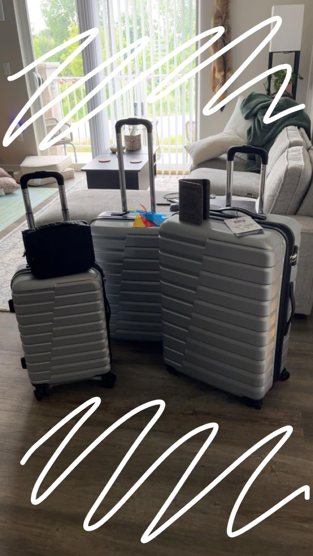 Coolife Lightweight Luggage with TSA Lock,3 Piece Set Blue | Suitcase Set with 360° Smooth-Rolling Dual Spinner Wheels,Expandable,Durable Hard Shell Suitcase for Family Travel customer photo 2