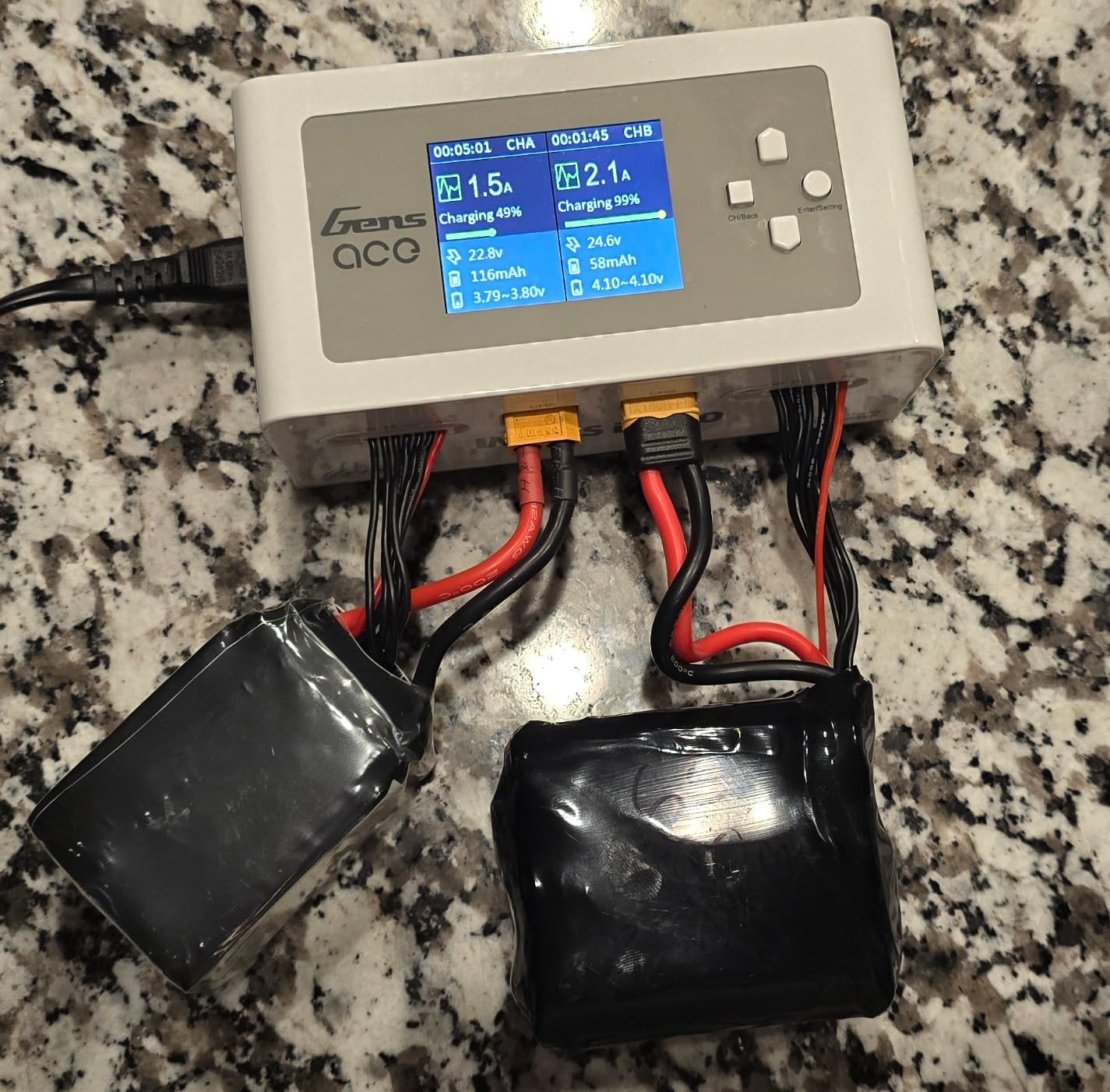 Gens Ace Lipo Battery Charger IMARS D300 G-Tech Series Smart Dual Lipo Charger 16A AC 300W DC 700W Lipo Charge (White) customer photo 2