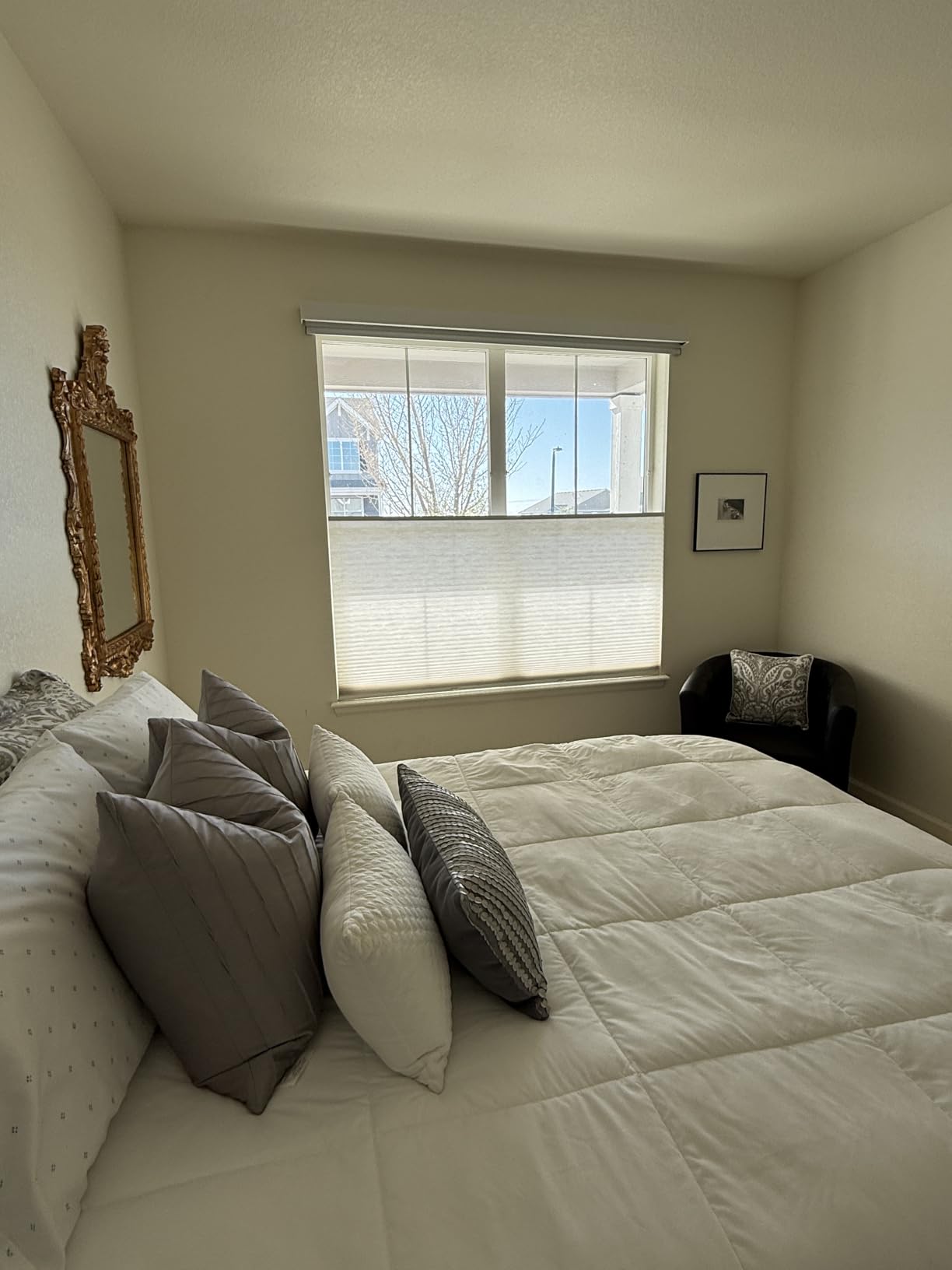Motorized Roller Shades, 100% Blackout, Gentle White | Automatic Blinds for Indoor Windows, Works with Alexa Google Apple Home, Remote & App Control,Solar/USB Charging,Custom Size customer photo 2