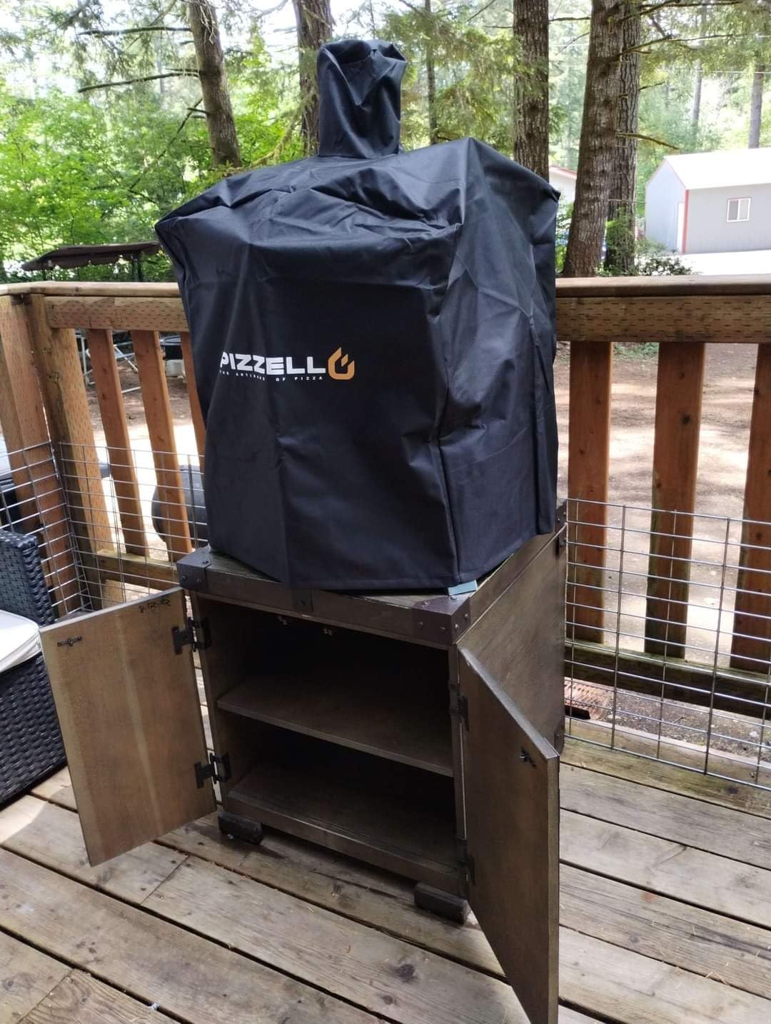Pizzello Outdoor Pizza Oven Wood Fired 2-Layer Pizza Ovens Outside Pizza Maker with Stone, Pizza Peel, Cover,Removable Cooking Rack for Camping Backyard BBQ (Black) customer photo 1