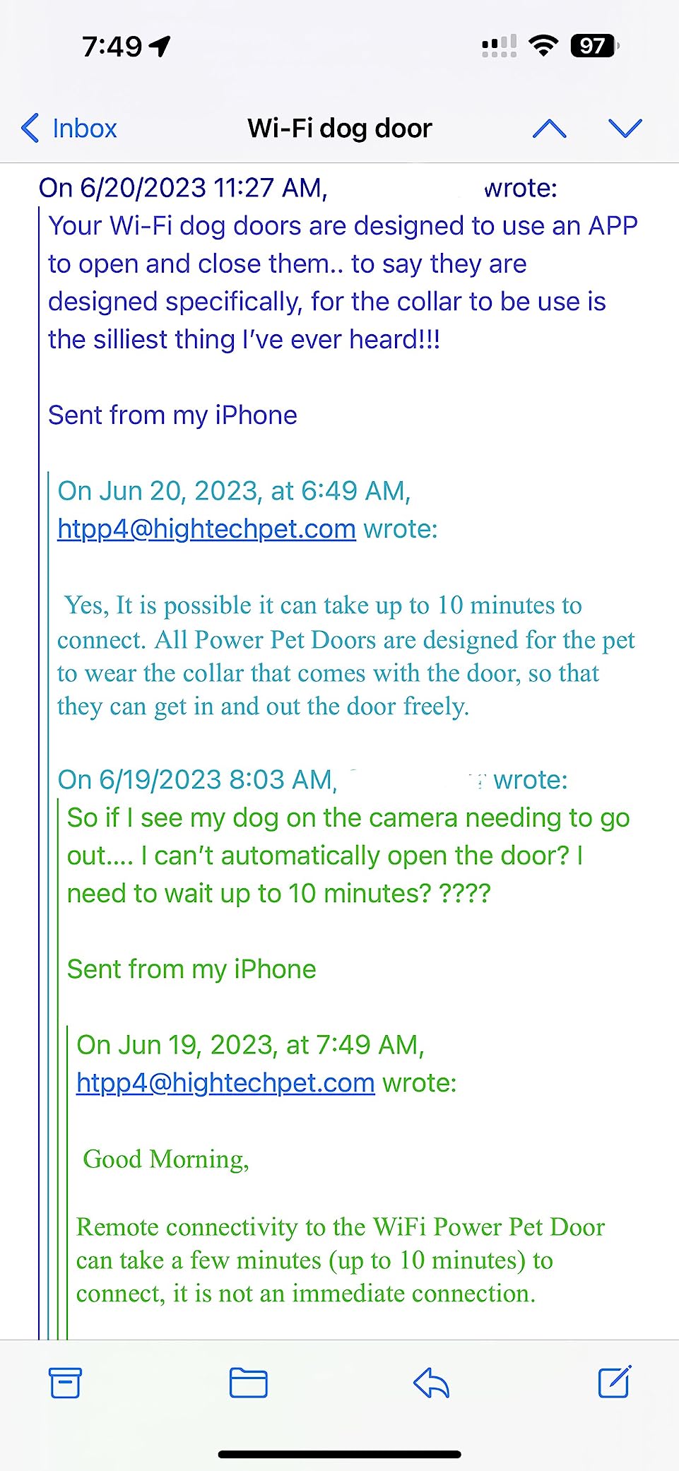 Power Pet WiFi Automatic Electronic Pet Door by High Tech Pet - Pet Operated Dog Door, App Control, 24/7 Scheduling, Secure, Air Tight, for Large Dogs (30-100 lbs.) Door Mount, Easy Install - PX2-WIFI customer photo 1