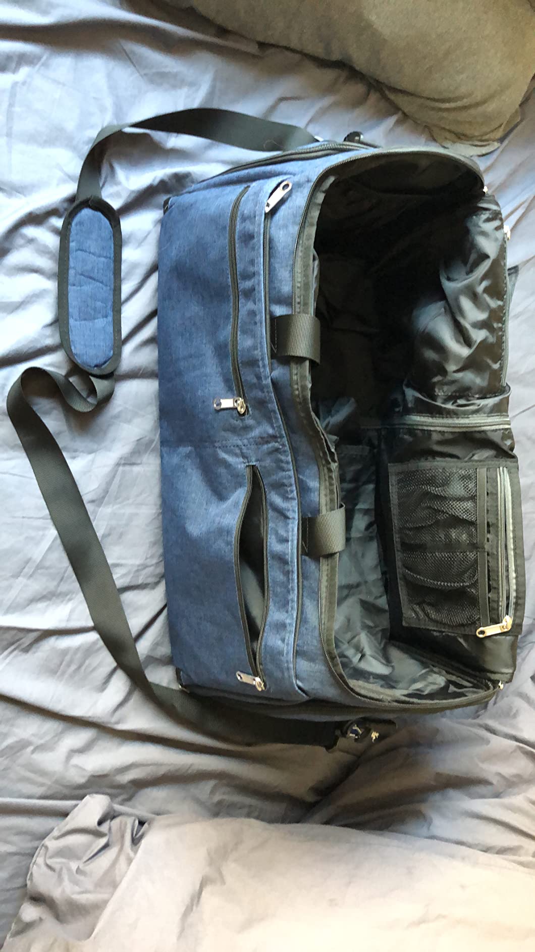 Garment Duffle Bags for Travel, Bukere Convertible Carry on Garment Duffel Bag for Men Women, Shoe Compartment, 2 in 1 Hanging Dress Suitcase Suit Travel Bags, Midnight Grey customer photo 1