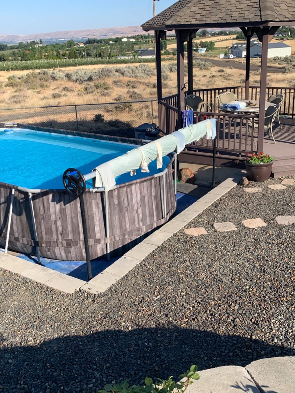 14FT Pool Cover Reel Set for Inground Pools, Fits 6-14 ft Wide Pool | Adjustable In-Ground Swimming Pool Cover Roller, Easy-Crank Handle, Rust-Resistant Tube customer photo 1