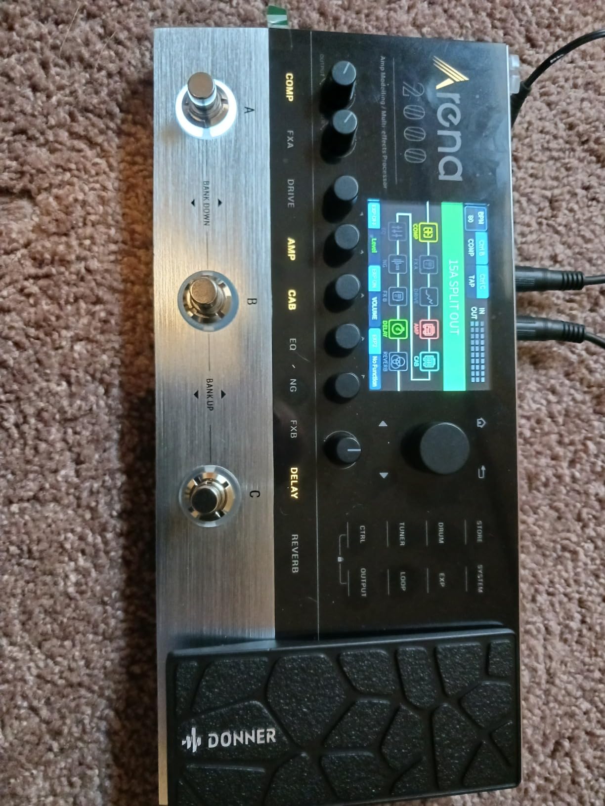 Donner Arena 2000 Guitar Multi-Effects Pedal with 278 Effects, 100 IRs, Looper, Drum Machine, Amp Modeling, XLR and MIDI Support customer photo 2