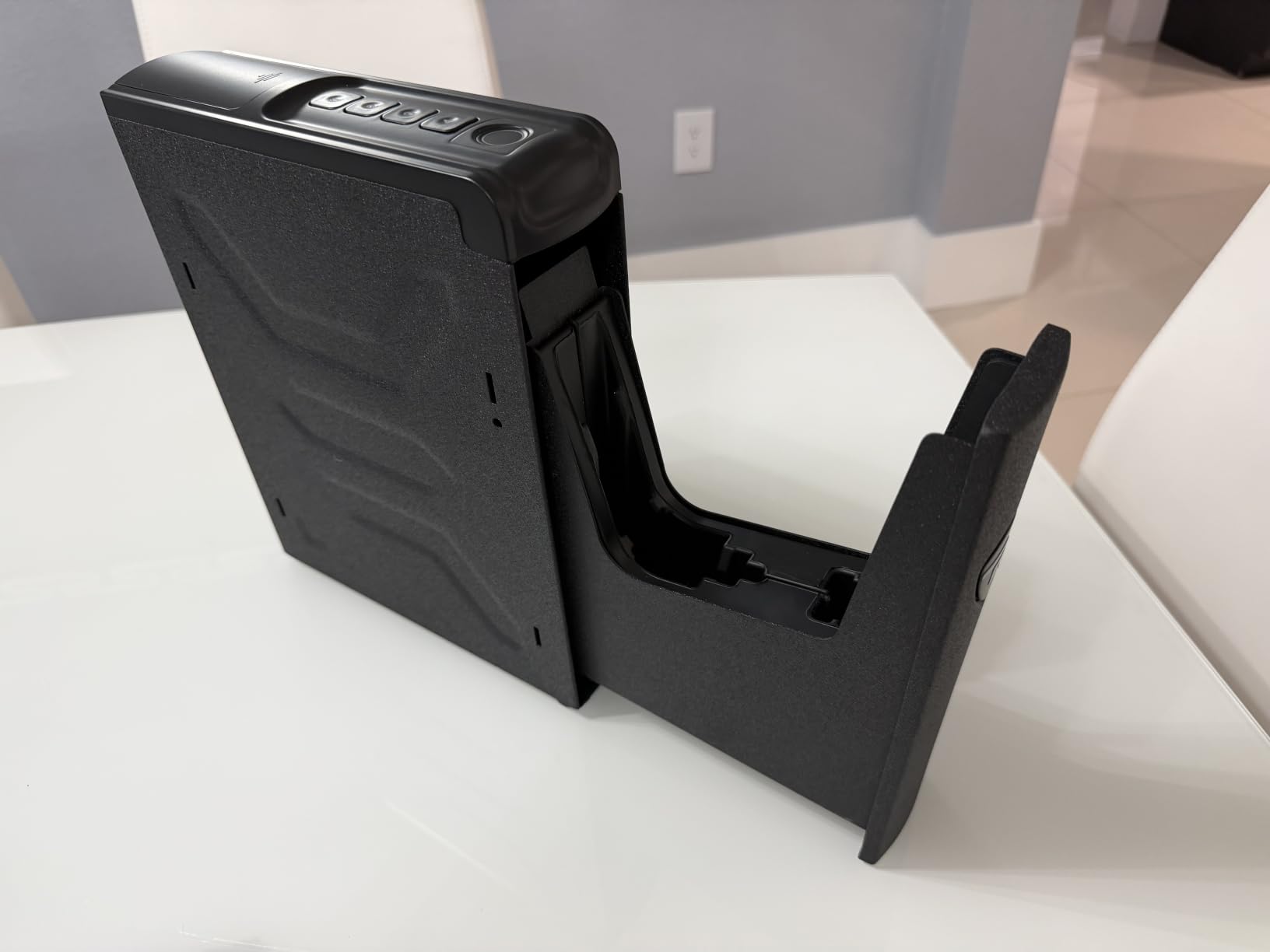 RPNB Bedside Gun Safe for Handgun, Biometric Handgun Safes, Small Pistol Safe | California DOJ Certified, Mounted Handgun Safe, Biometric Fingerprint, Quick Access Sliding Door, Pistol Holder, Nightstand, Desk customer photo 1