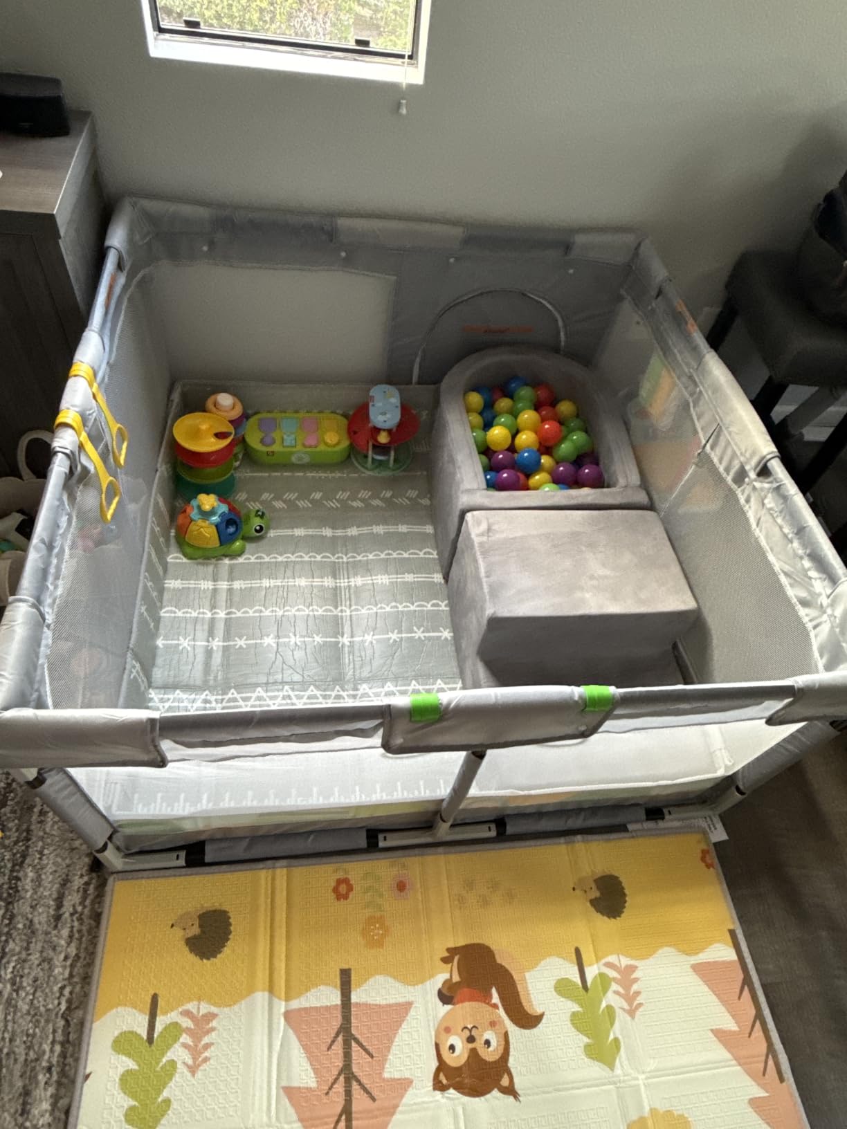 Fodoss Baby Playpen, 47x47in Playpen for Babies and Toddlers with Door | Baby Play Yard for Indoor & Outdoor, Soft Breathable Mesh, BPA-Free Oxford Fabric, Anti-Slip Suction Cups, Pull Rings customer photo 1
