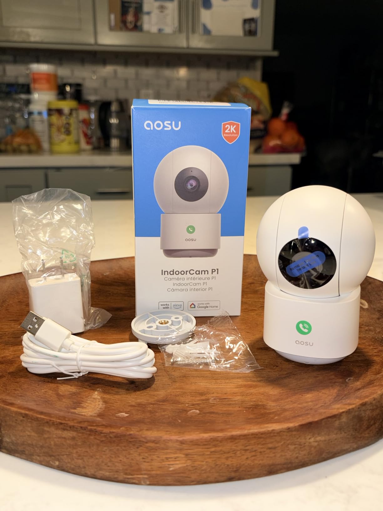 aosu 2K Indoor Camera, Baby Monitor for Home Security with 2.4GHz WiFi only | 360 Degree Home View, One-Touch Calls, Smart Motion Tracking, IR Night Vision & 24/7 Recording, Compatible with Alexa/Google customer photo 1
