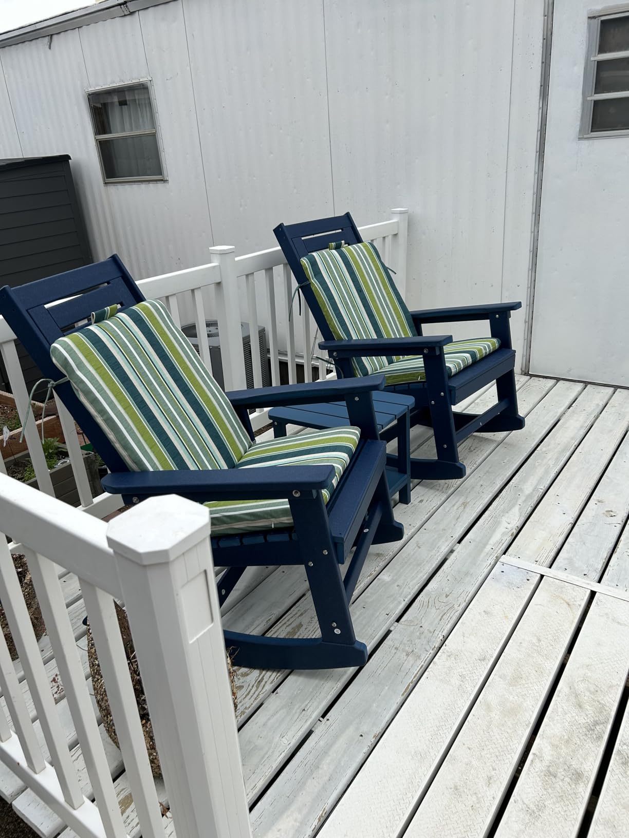 GREENVINES Oversized Outdoor Rocking Chairs Set of 2, HDPE Rocker, Black customer photo 1