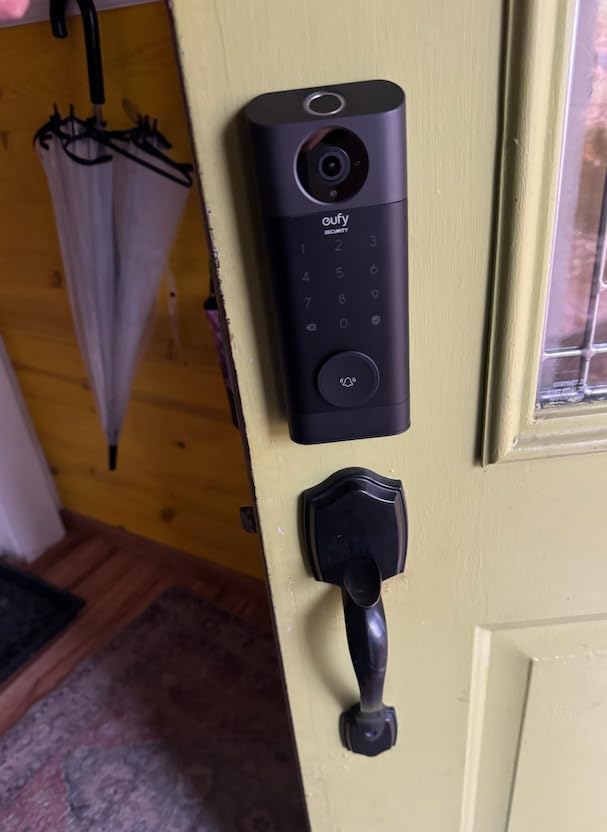 eufy Security Video Smart Lock S330, Keyless Entry Door Lock with Chime Included - 3-in-1 Camera+Doorbell+Fingerprint Smart Lock, Smart Wi-Fi Deadbolt for Front Door, 8GB Built-in Storage customer photo 1