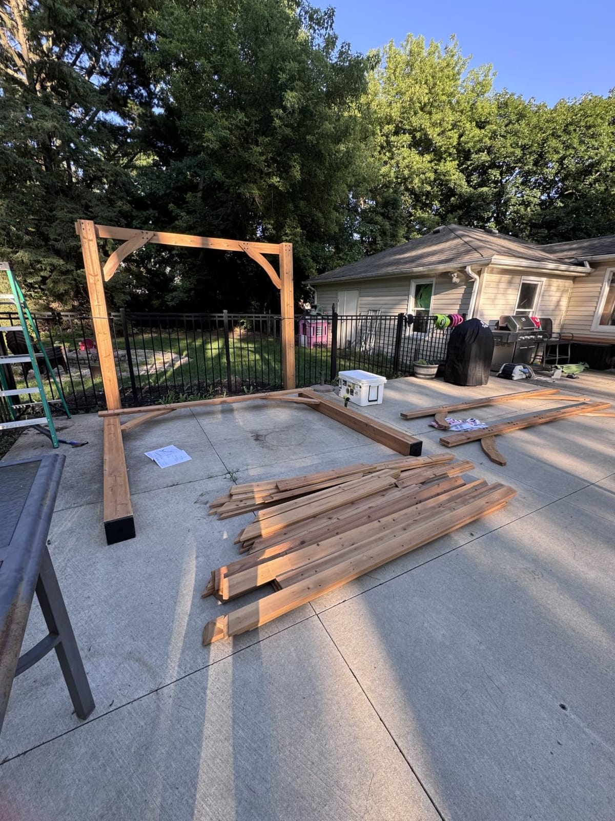 Backyard Discovery Barrington 14' x 12' Cedar Wood Outdoor Gazebo Pavilion with Hardtop Galvanized Steel Hip Roof, Snow Support, Wind Resistance, PowerPort, Shade for Garden, Patio, Deck, Entertaining customer photo 1