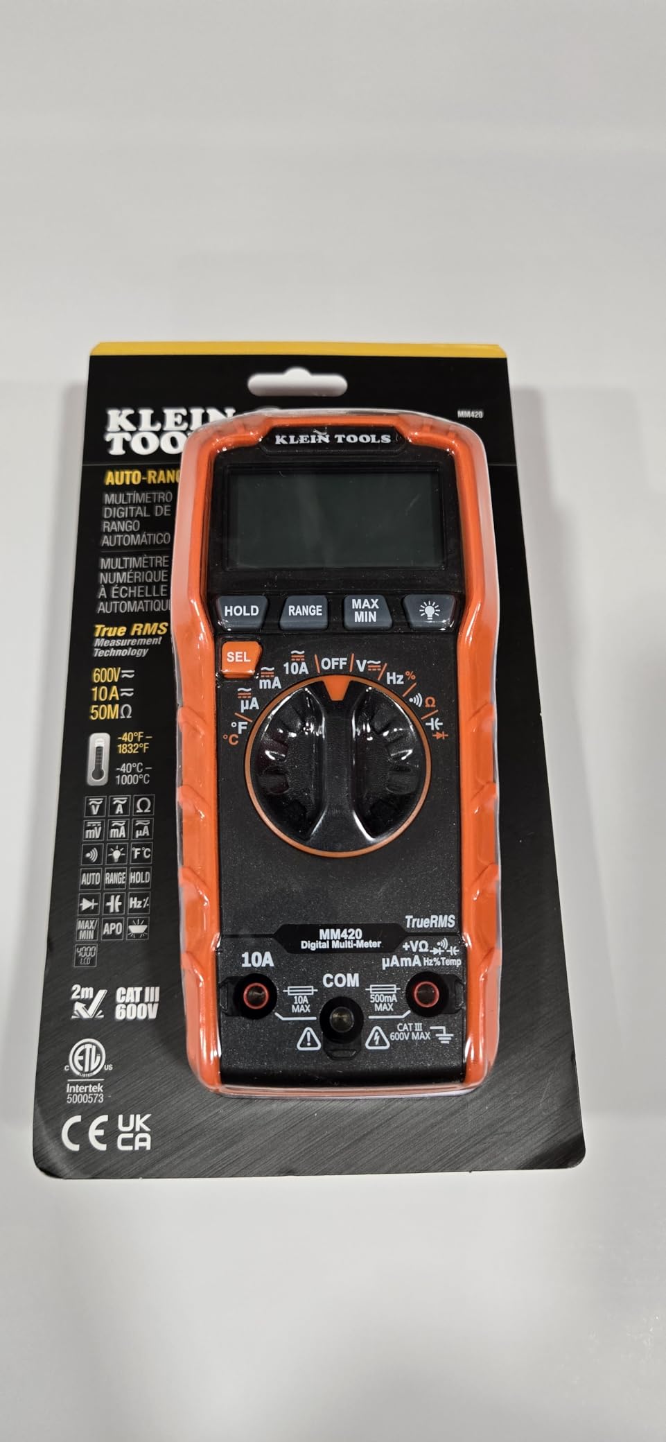 Klein Tools MM420 Digital Multimeter, Auto-Ranging TRMS Multimeter, 600V AC/DC Voltage, 10A AC/DC Current, 50 MOhms Resistance customer photo 2