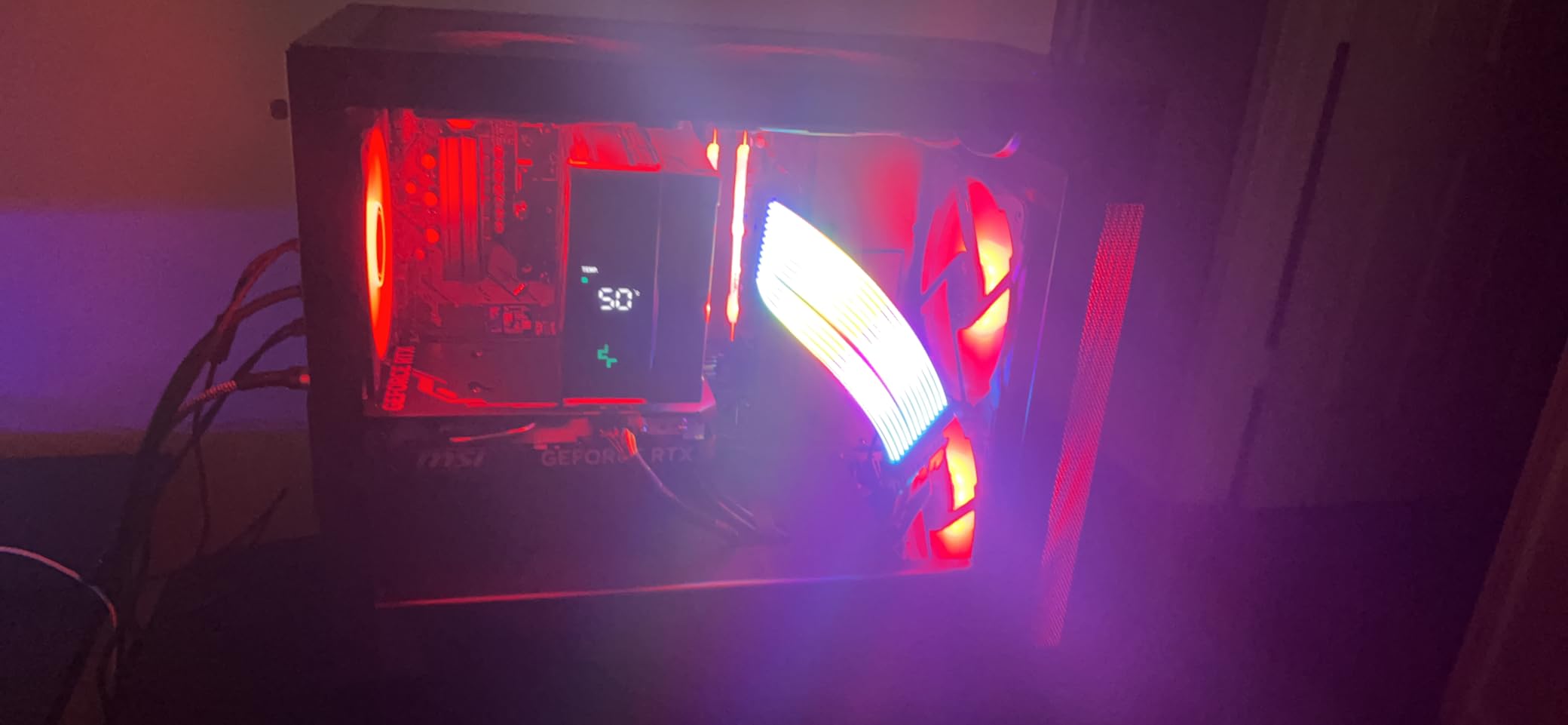 LIAN LI High Airflow Micro ATX PC Case, RGB Gaming Computer Case, Mesh Front Panel Mid-Tower Chassis with 2x140mm ARGB PWM Fans Pre-Installed, Tempered Glass Side Panel (LANCOOL 205M MESH, Black) customer photo 1