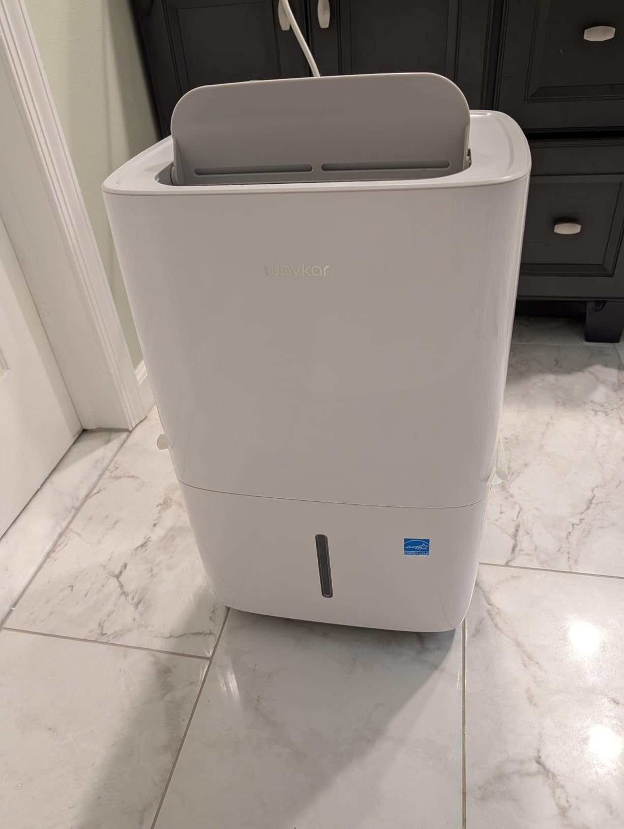 Waykar 80 Pints 5000 Sq. Ft 2025 Energy Star Dehumidifier for Basement | 90° Auto Swing, 30%-80% Humidity Control for home, Continuous drainage support, Whole-House Dehumidification, Auto-defrost customer photo 1