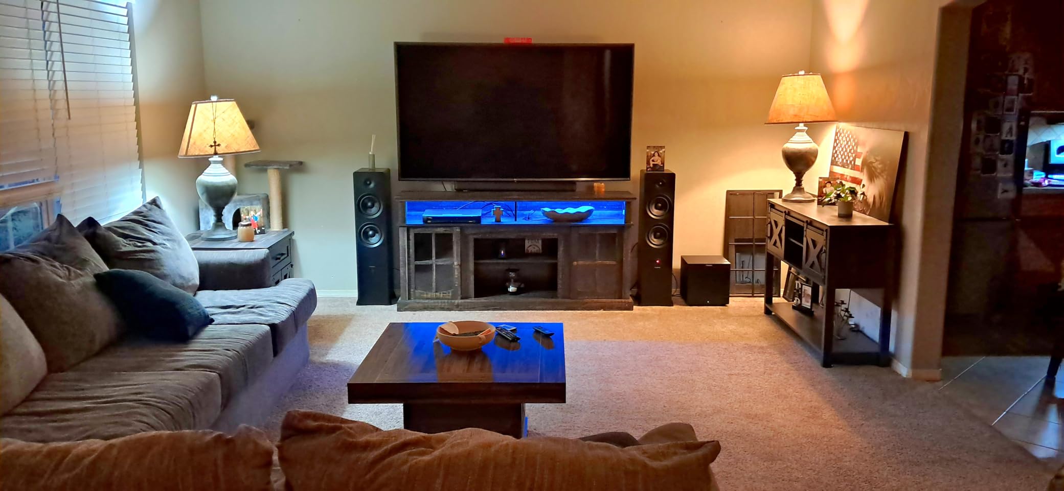 Fluance Ai81 Elite Powered 2-Way Floorstanding Tower Speakers, 150W Built-in Amplifier for 2.0 Stereo Music & Movie Listening, TV, Turntable, PC & Bluetooth - 2x RCA, Optical, Sub Out (Natural Walnut) customer photo 2
