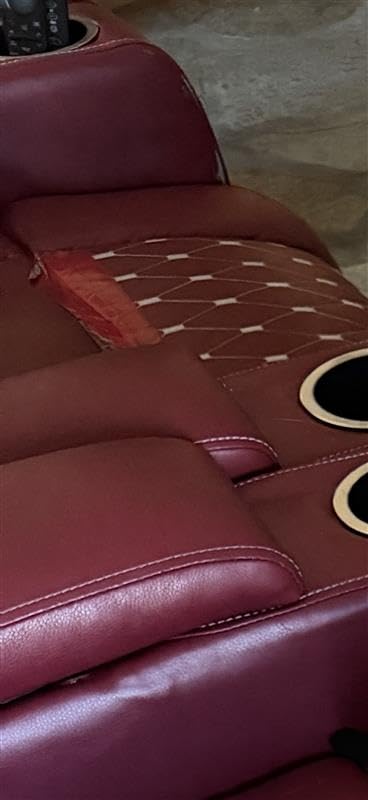 ANJ Power Recliner Chair with USB Ports and Cupholders - Overstuffed Electric Home Theater Seating PU Leather with Hidden Arm Storage (Black) customer photo 2