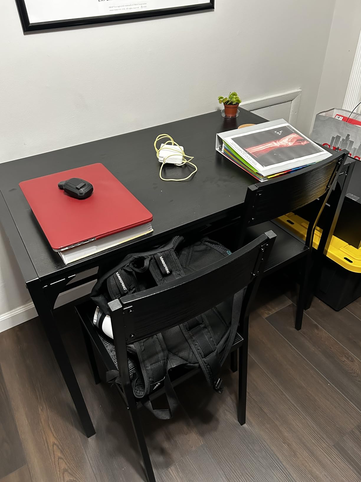 Gizoon 4-Piece Dining Table Set for 4, Kitchen Table with Bench Black customer photo 1