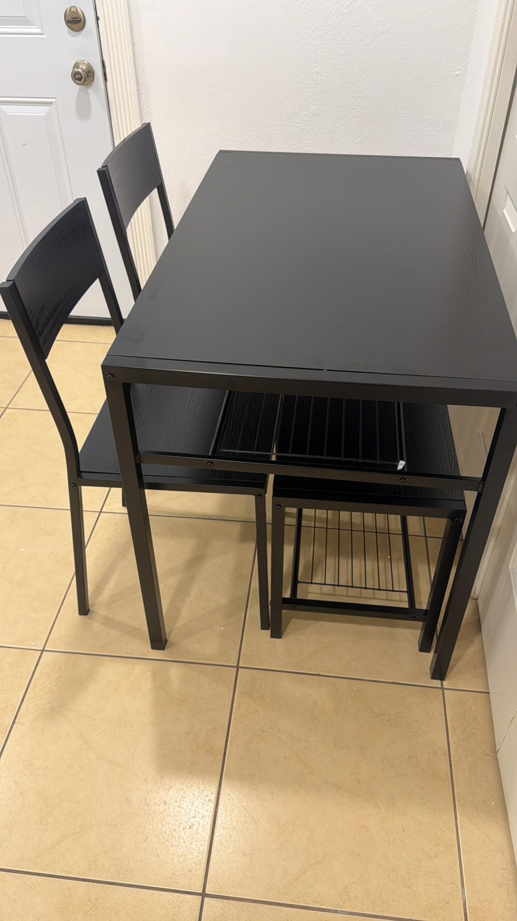 Gizoon 4-Piece Dining Table Set for 4, Kitchen Table with Bench Black customer photo 2
