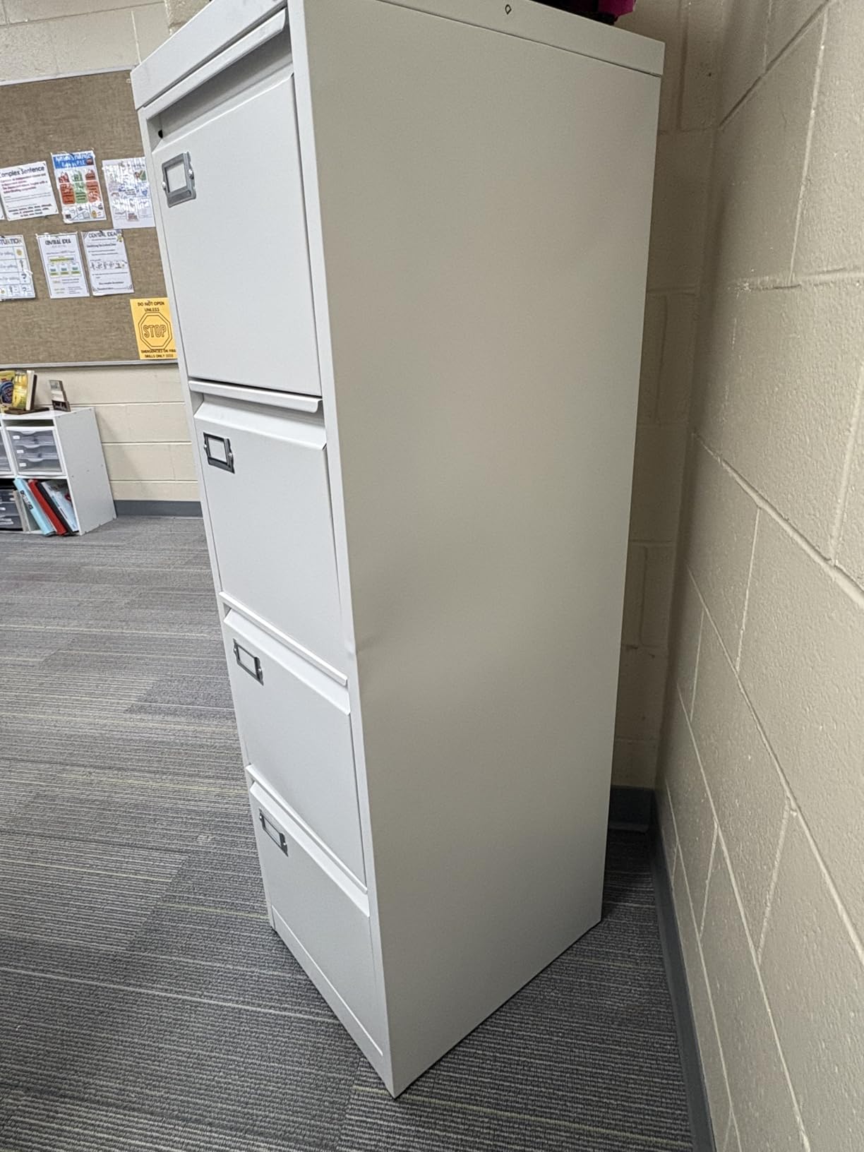 4 Drawer File Cabinet, Filing Cabinets for Home Office, Metal Vertical File Storage Cabinet with Lock, Locking File Cabinet for A4 Legal/Letter, 15