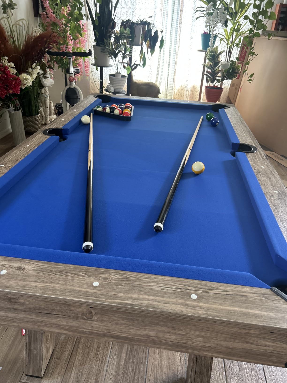 GoSports 7 ft Pool Tables with Wood Finish - Choose Your Style - Modern Billiards Table with 2 Cue Sticks, Balls, Rack, Felt Brush and Chalk customer photo 1