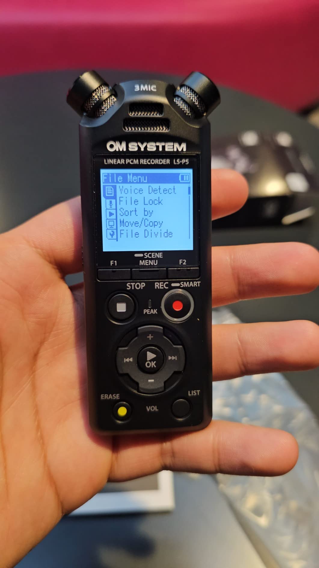 OM SYSTEM Olympus LS-P5 PCM Recorder with tresmic 3-Microphone, Bluetooth, Composite USB Microphone Mode, High Resolution Sound, Low-Cut Filter, 16GB Built-in Memory customer photo 2