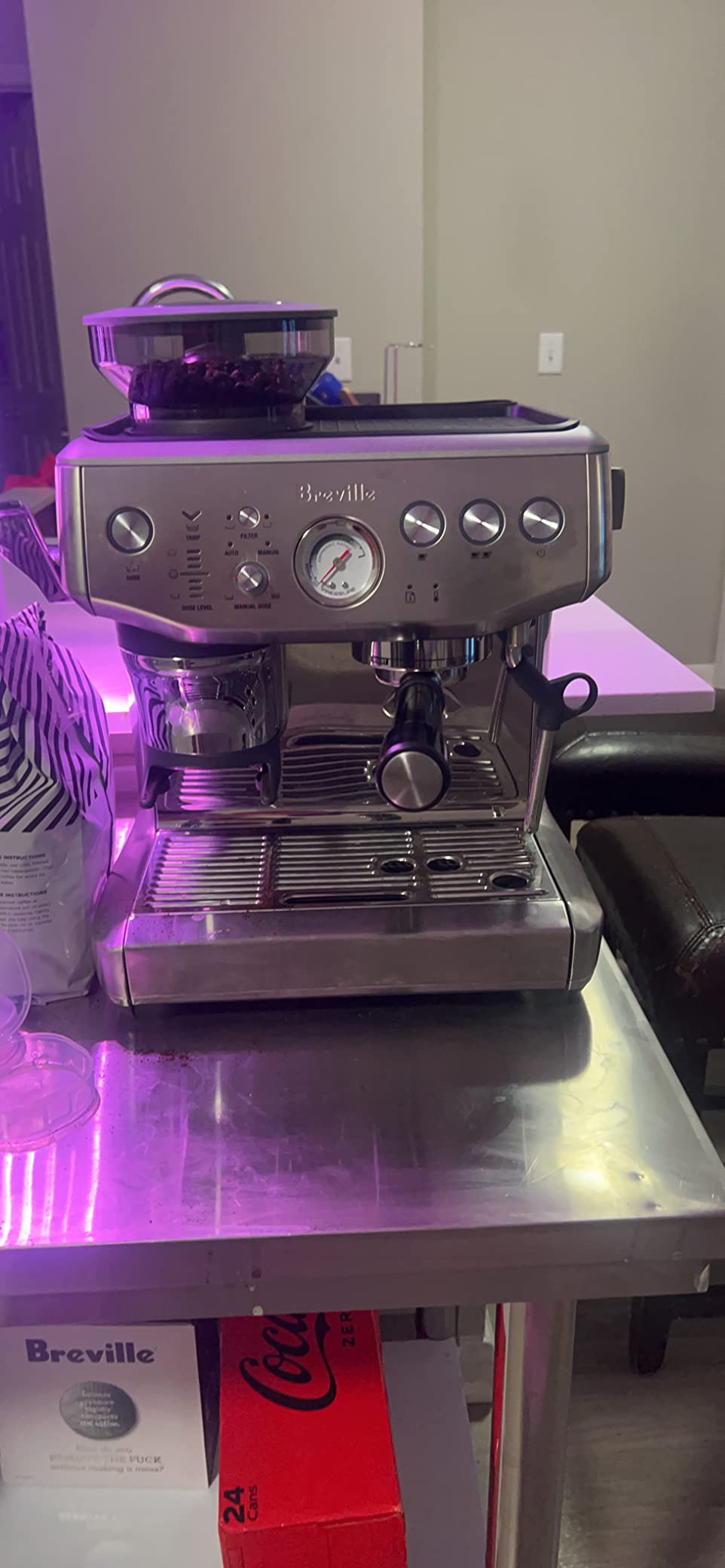 Breville BES876BSS Barista Express Impress, Brushed Stainless Steel | Craft cafe-quality lattes and cappuccinos at home with this semi-automatic espresso machine with built-in grinder customer photo 2