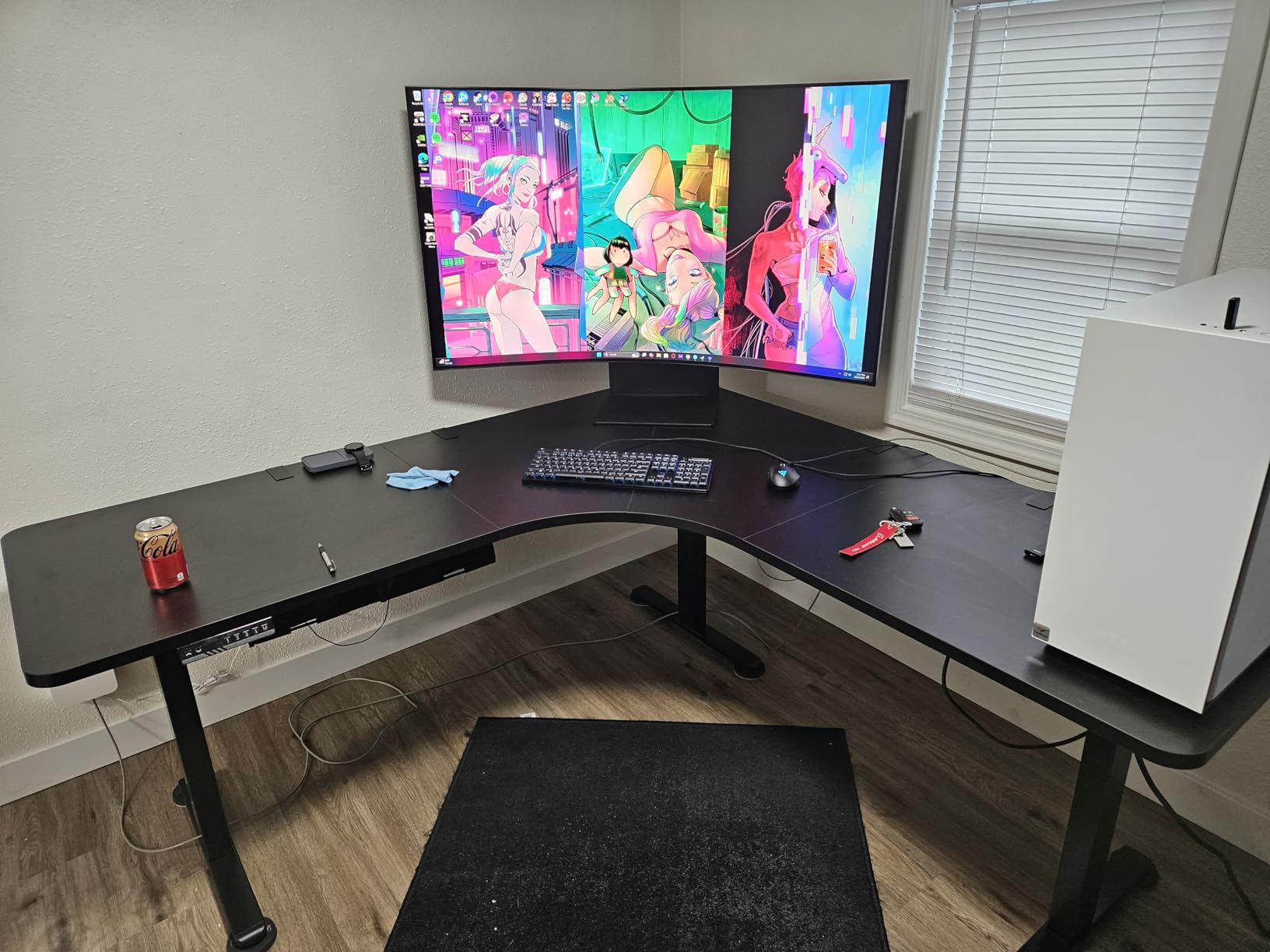 VIVO Black 71 x 71 in Corner Standing Desk, DESK-KIT-E3CB2 | Electric, Triple Motor, Holds 264 lbs customer photo 1