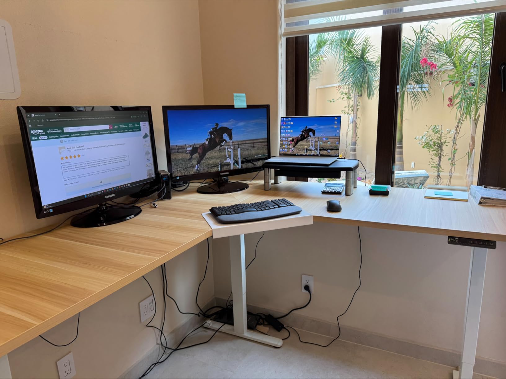 VIVO Black 71 x 71 in Corner Standing Desk, DESK-KIT-E3CB2 | Electric, Triple Motor, Holds 264 lbs customer photo 2