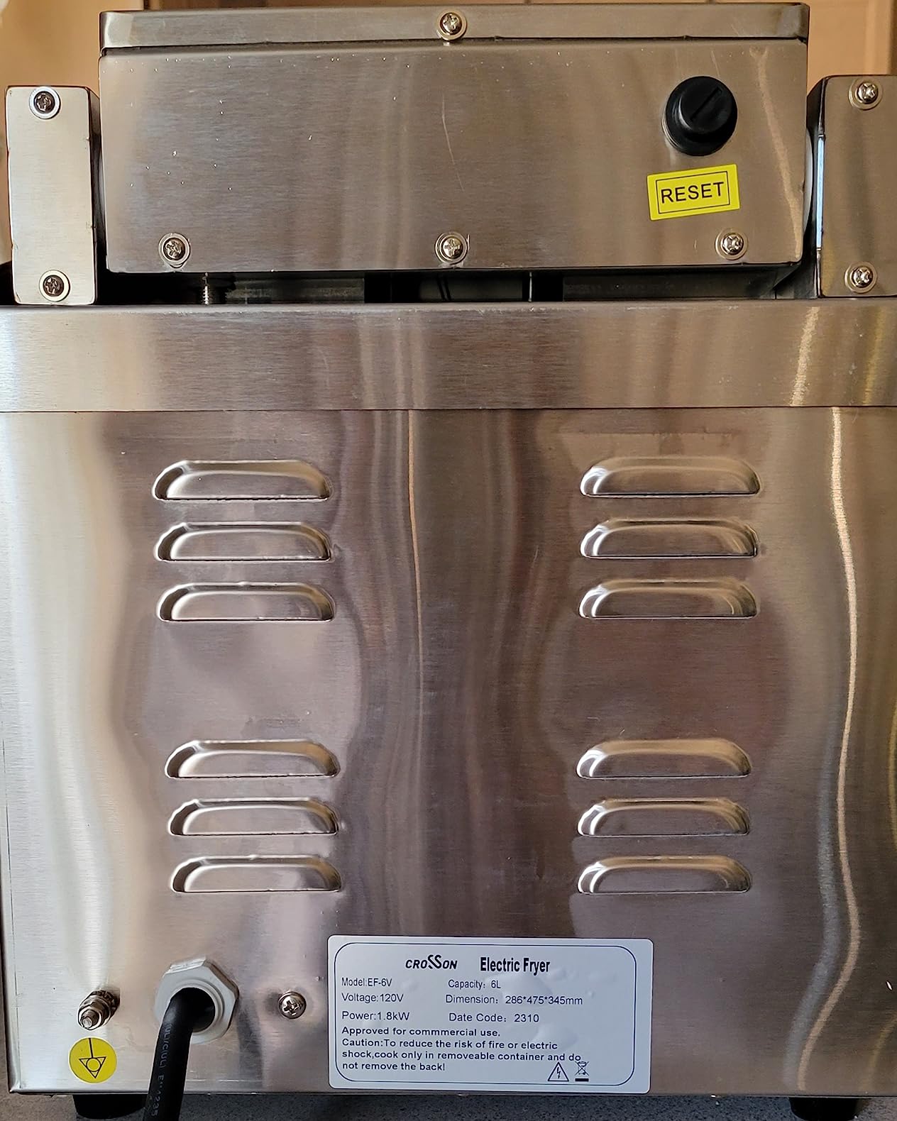 CROSSON 6L Electric Countertop Deep Fryer Extra Large with Drain, Timer, Basket and Lid for Restaurant Use 120V, 1800W Commercial Deep Fryers customer photo 1