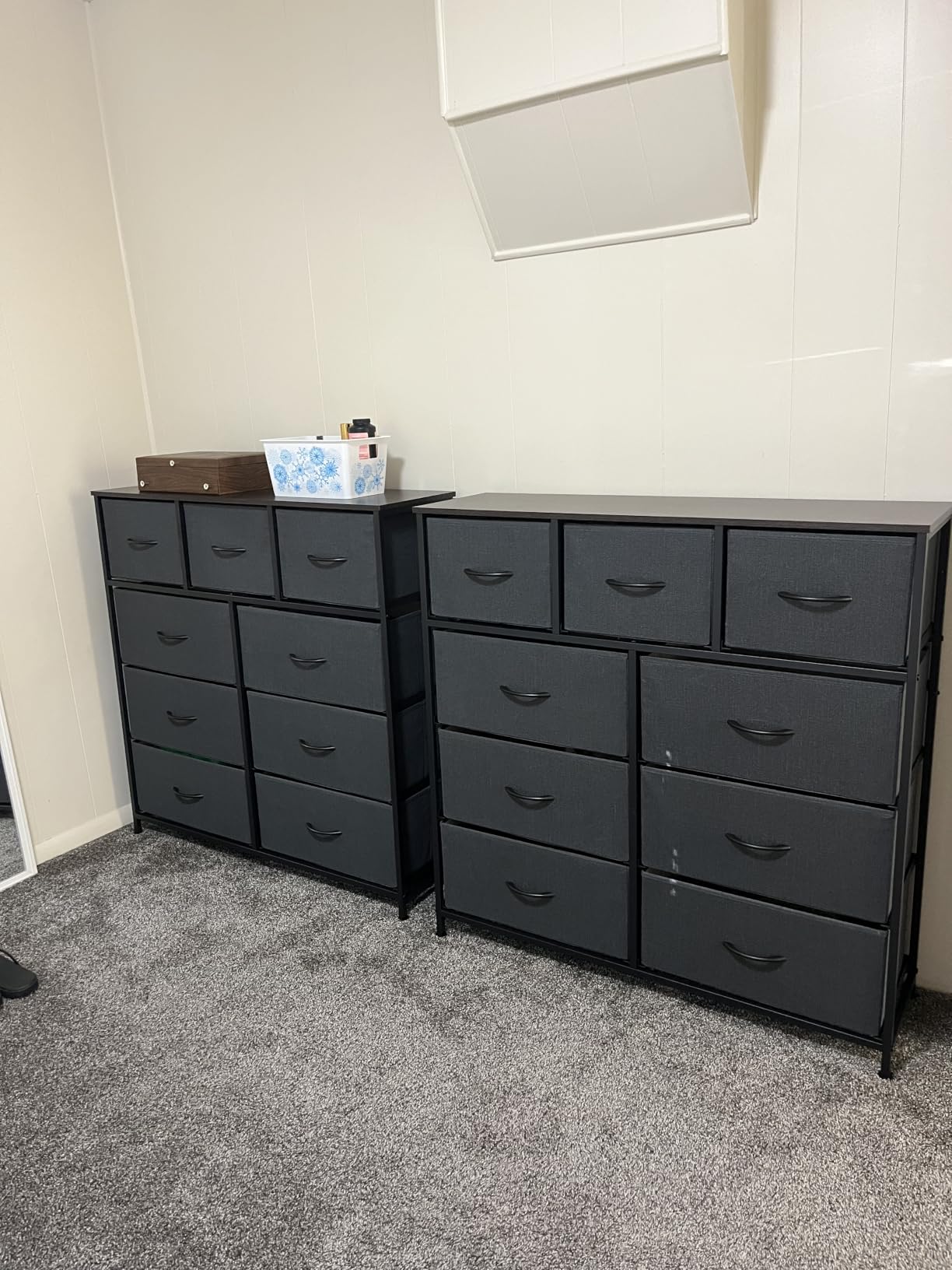 WLIVE Tall Dresser for Bedroom, 9 Drawer Chest of Drawers, White | 9 roomy fabric drawers, Tall storage design, Bedroom or closet use, Sturdy steel frame, Smooth wood tabletop customer photo 2