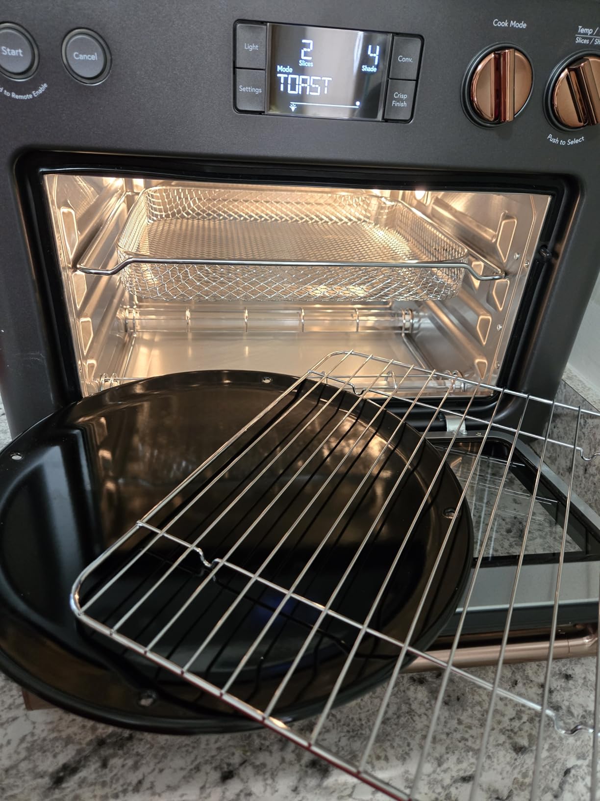 Café Couture Air Fryer Toaster Oven, 14 Modes, WiFi, Large, Crisp Finish | Air Fry, Bake, Broil, Pizza, Roast, Reheat, 6 Heating Elements, Fits 12