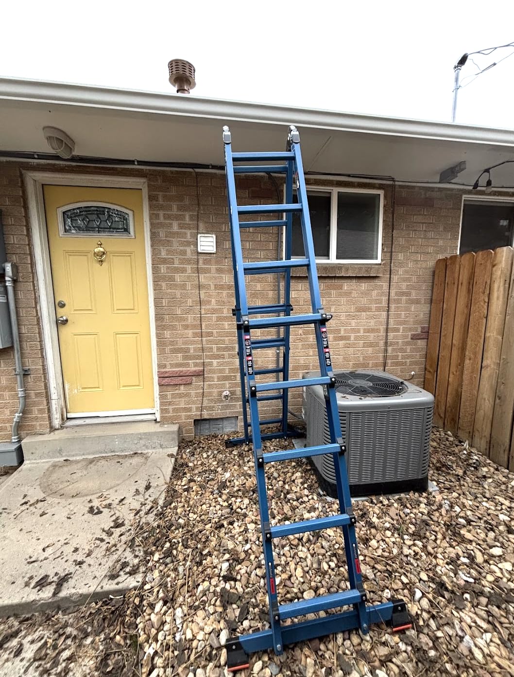 LANBITOU Ladder A Frame Extension 14Ft Multi Position for Home 330lbs | 2mm Thickness Aluminum, Telescoping, Anti-Slip Feet, ANSI Approved, Storage Folding, Security Load for Stairs Indoor Outdoor Roof customer photo 2
