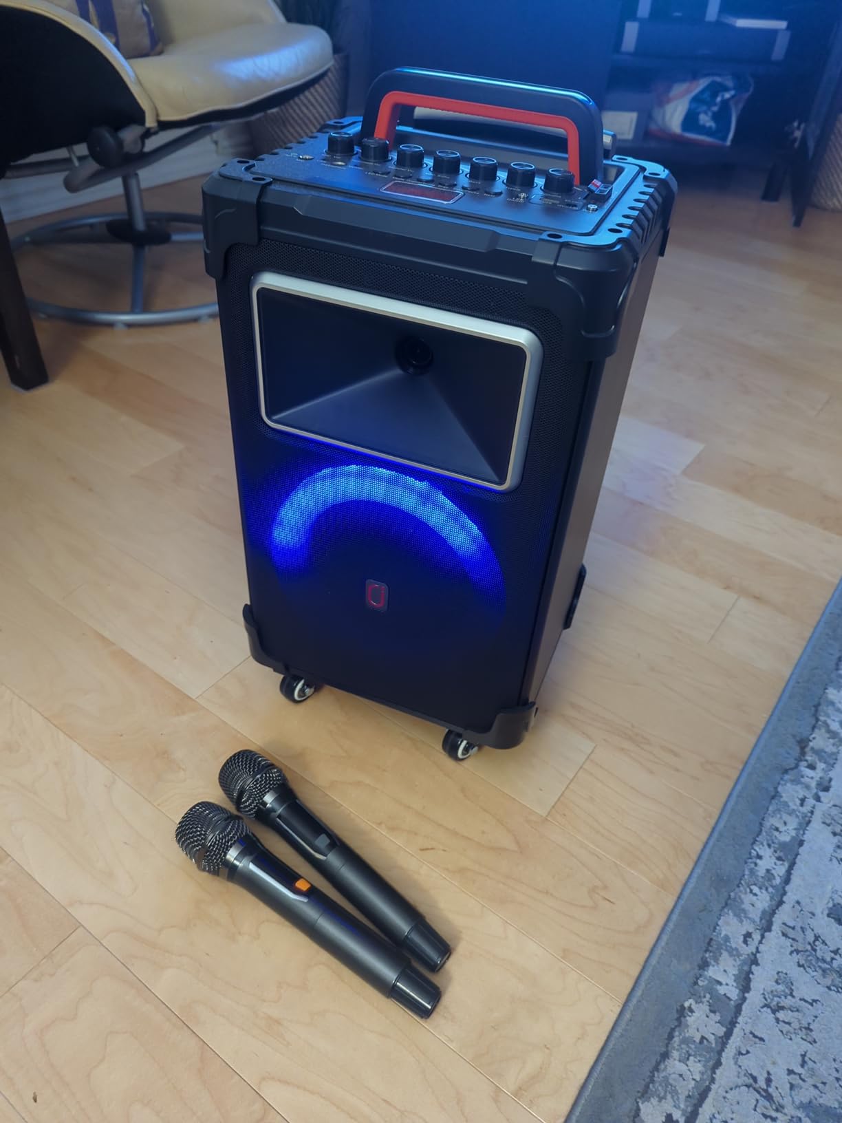 JYX Karaoke Machine with 2 Wireless Mics, 10