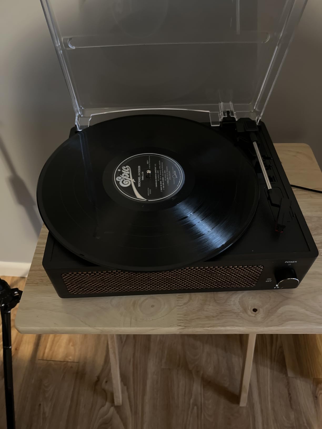 Vinyl Record Player with Speakers Vintage Turntable for Vinyls Records Belt-Driven Turn Table Support 3-Speed, Wireless Playback, Headphone, AUX-in, RCA Line LP Phonograph for Sound Enjoyment Black customer photo 2