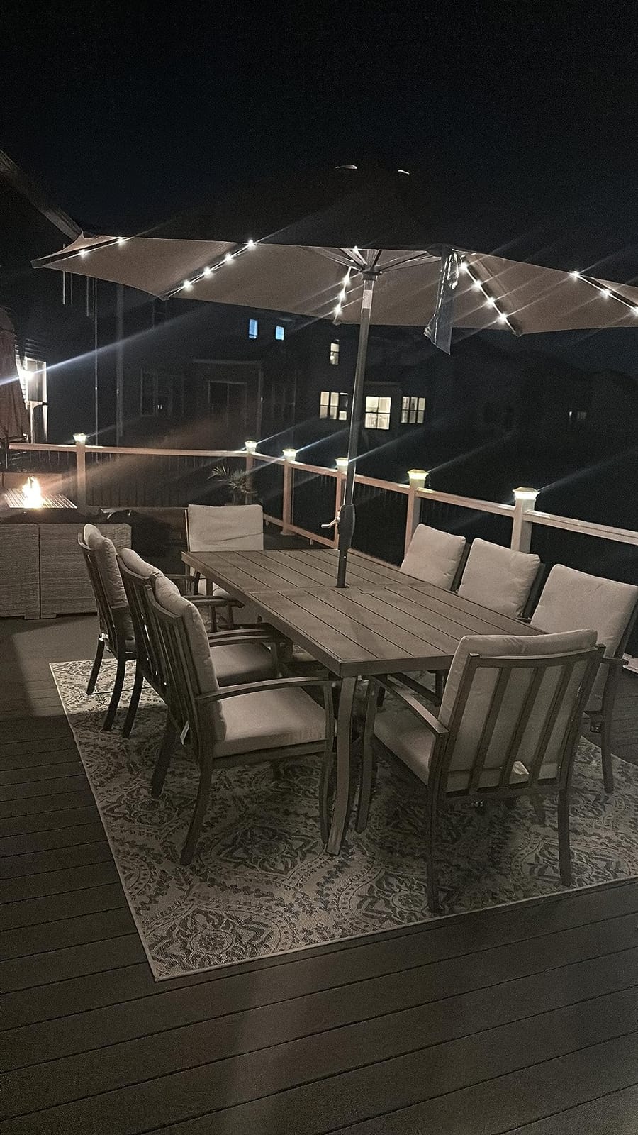 HAPPATIO Aluminum 9 Piece Patio Dining Set, Aluminum Outdoor Dining Set for 8, Patio Dining Table and Chairs Set, Patio Furniture with Table and Chairs (Gray) customer photo 2