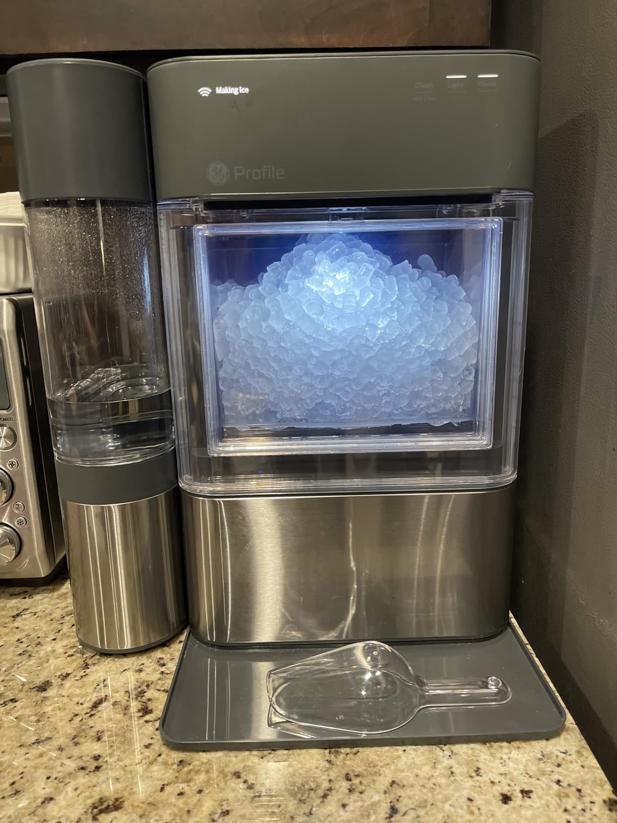 GE Profile Opal 2.0 XL Countertop Nugget Ice Maker with 1 Gallon Tank | Chewable nugget ice, 38 lbs/day, First batch in 10 min, 3 lb bin, Melted ice reused, SmartHQ WiFi & Alexa, Stainless Steel customer photo 2