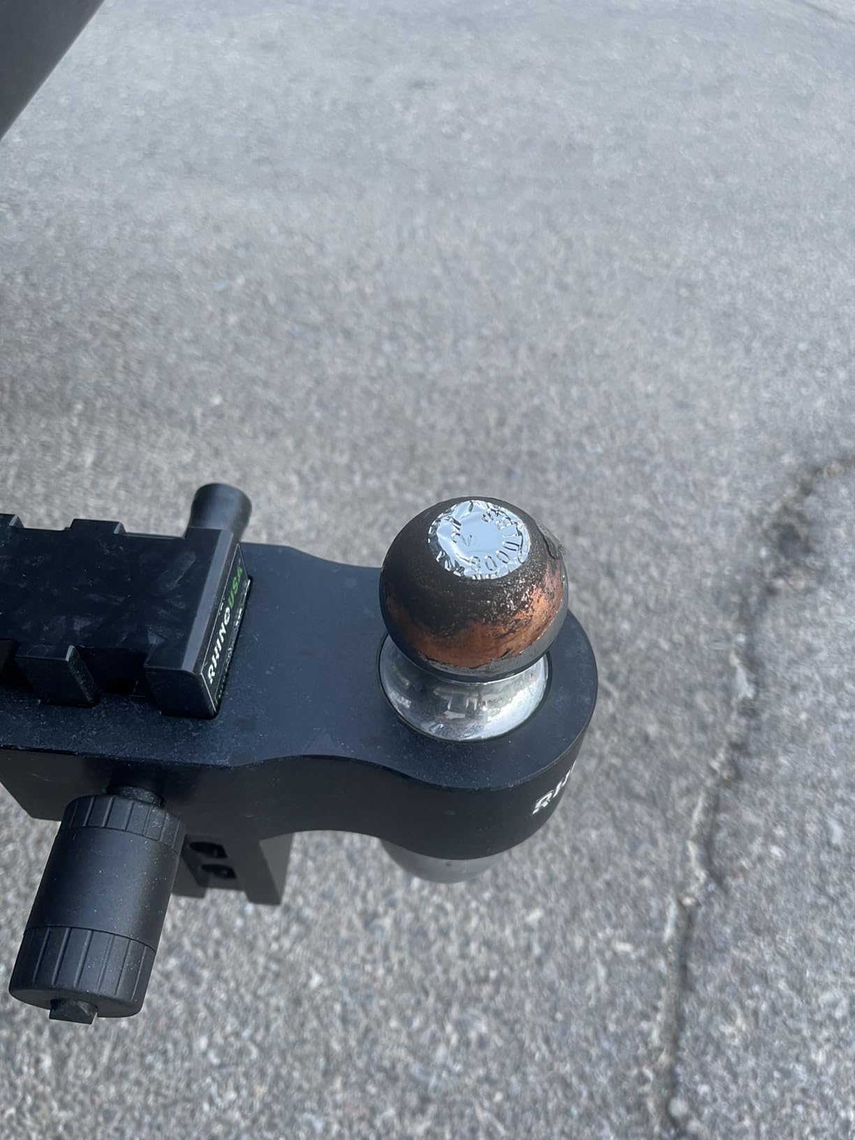 Rhino USA Adjustable Trailer Hitch (2in Receiver) - 6in Drop/Rise | 12,500lbs GTW, Heavy Duty Aluminum. Weatherproof Double Anti-Theft Locking Hitch Pins Included for Towing. Black customer photo 1