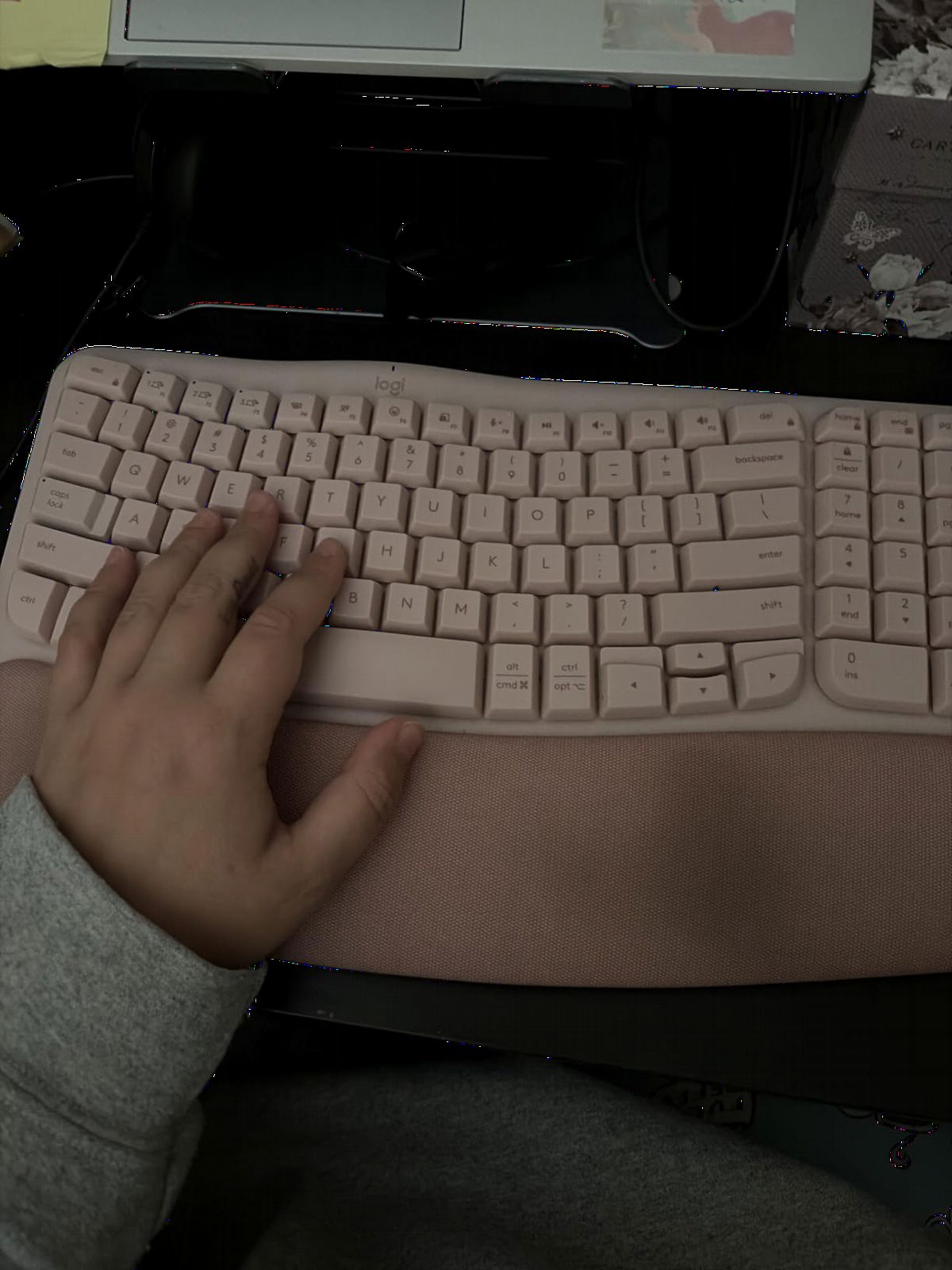 Logitech Wave Keys Ergonomic Wireless Keyboard with Palm Rest - Graphite customer photo 2