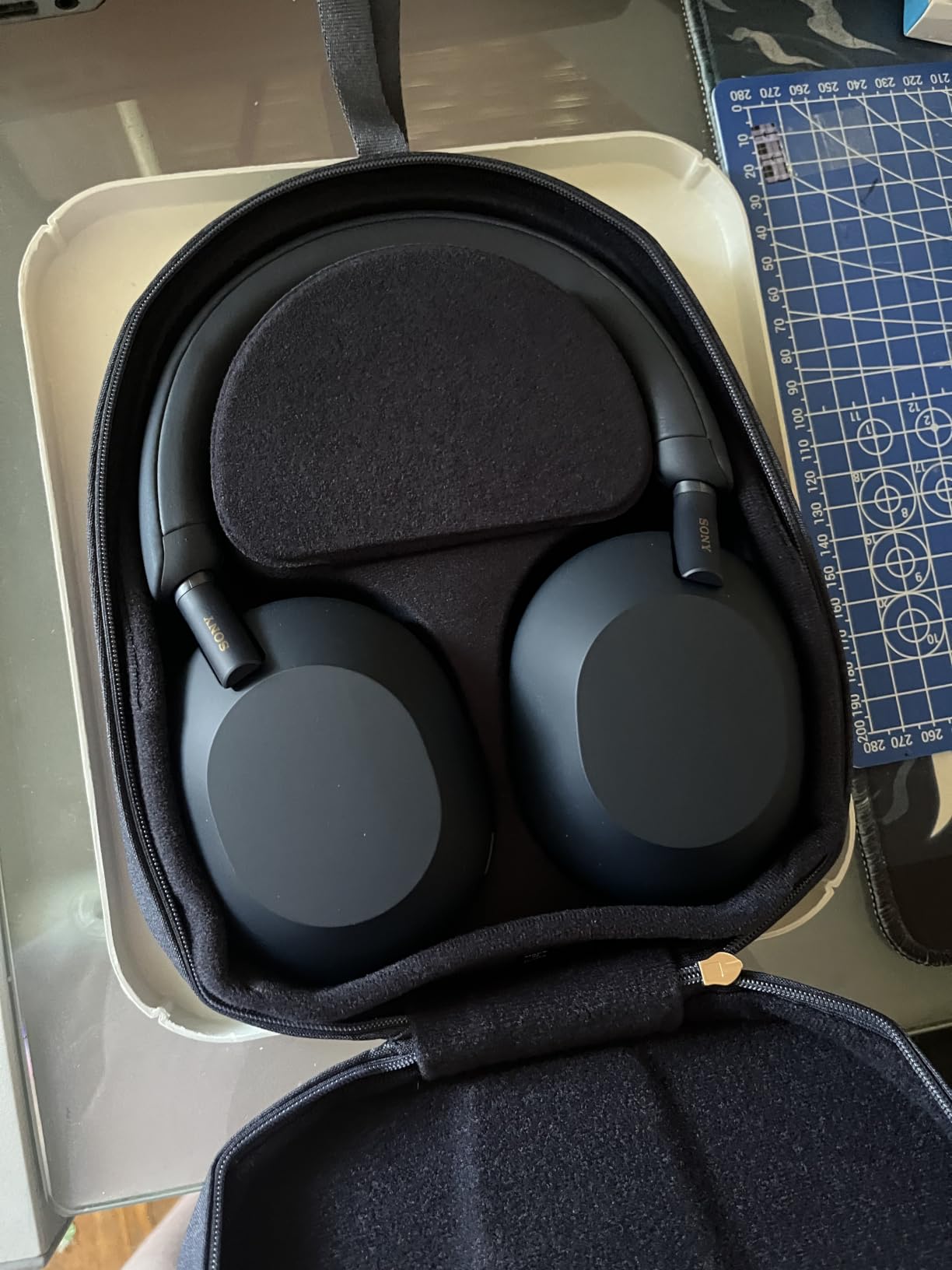 Sony WH-1000XM5 Premium Noise Canceling Headphones, Auto NC Optimizer, 30-Hour Battery, Alexa Voice Control, Midnight Blue customer photo 1