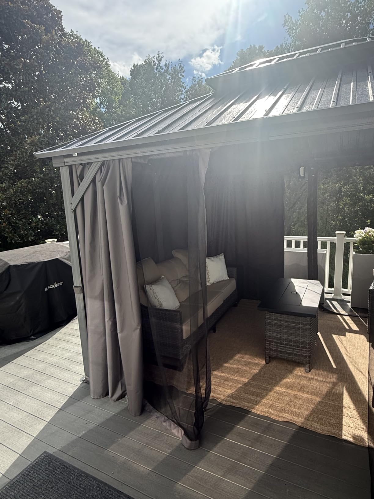 Domi 10'X12' Metal Outdoor Gazebo, Hardtop Gazebos for Patio, Backyard customer photo 2