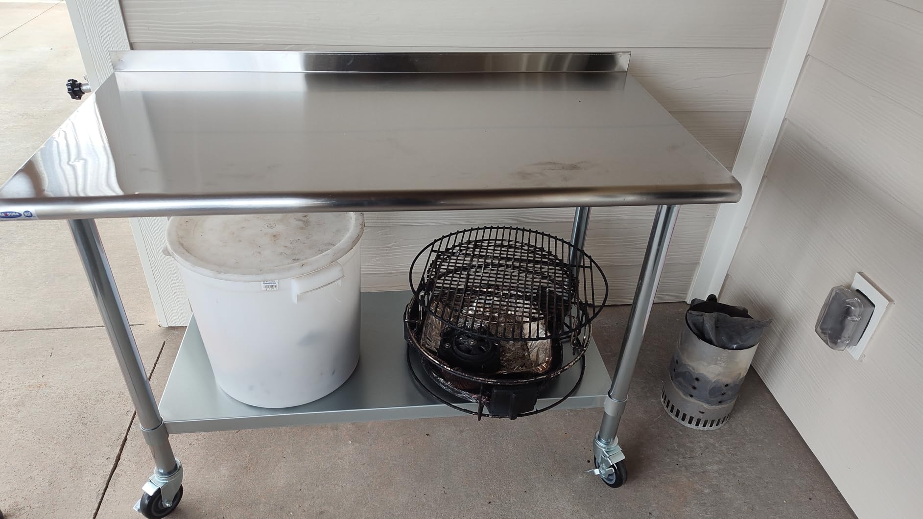 HARDURA Stainless Steel Table with Wheels 24X48 Inches, 2