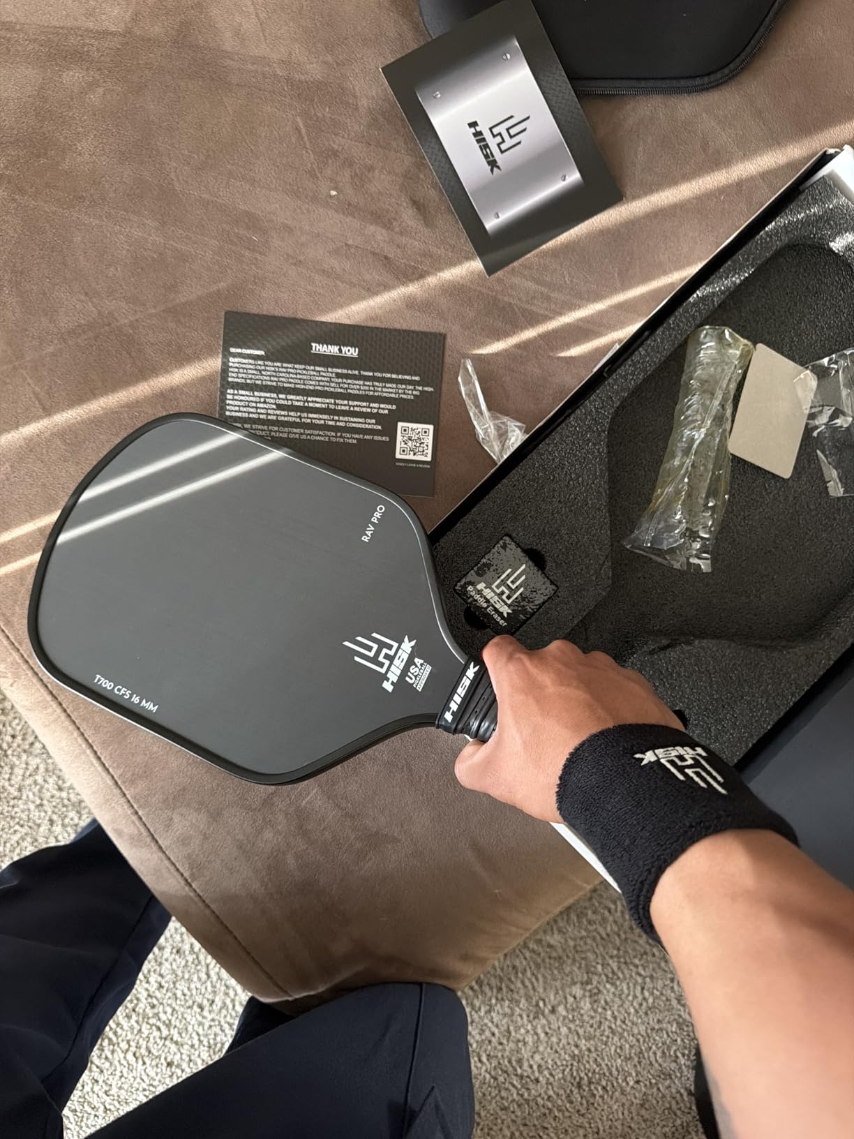 RAV PRO Pickleball Paddle - Ultimate HIGH END 16mm Japanese Toray T700 Raw Carbon Fiber CFS w/Excellent GRIT Roughness Texture, Aero Dynamic Curve, USAPA Approved, Non Slip Grip customer photo 1