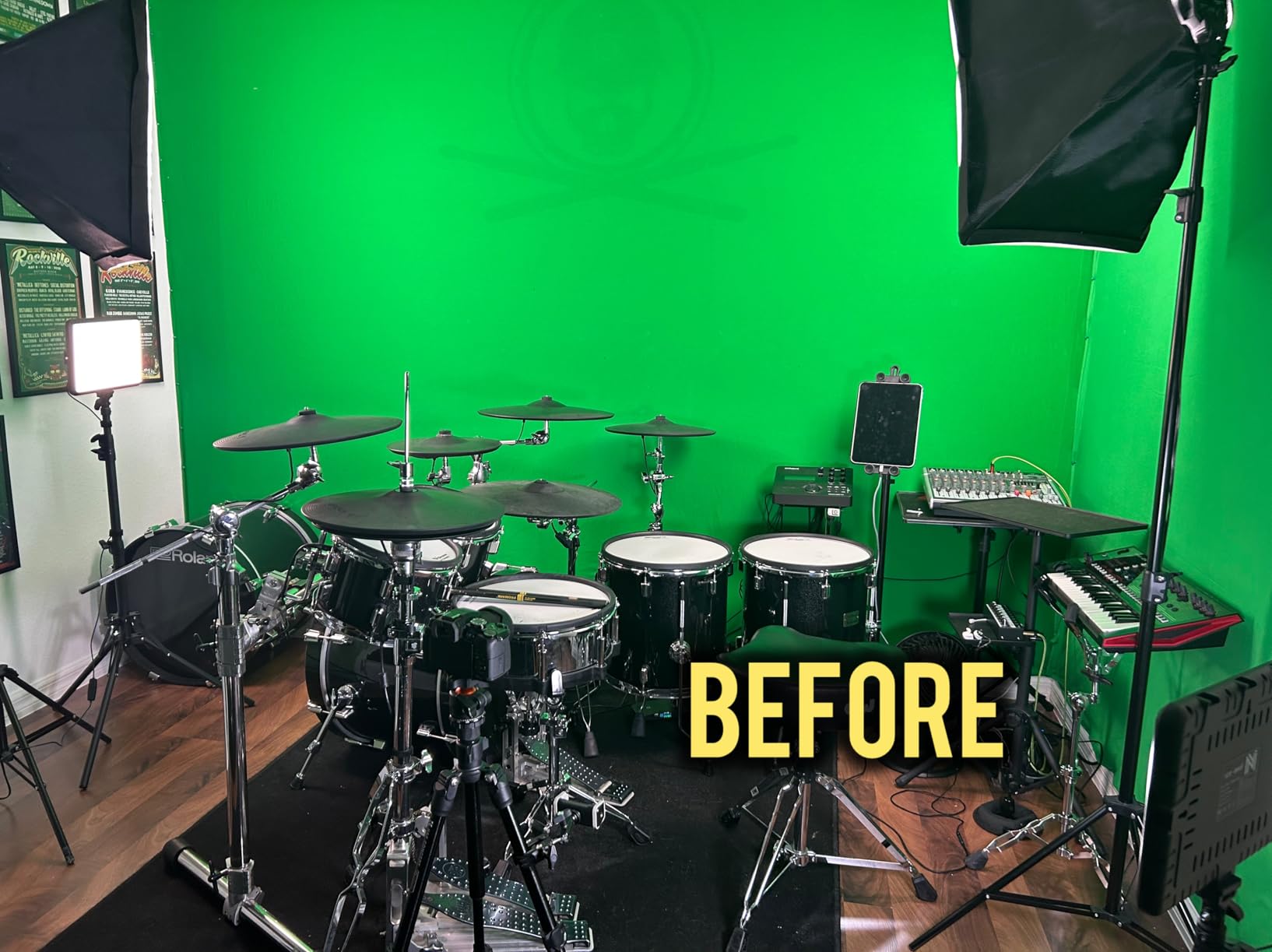 78.7 x 86.6in Retractable Pull Down Green Screen Chroma Key Backdrop, Collapsible Wall-Mount Background for Professional Video Production, YouTube, TikTok, Streaming, Video Conferencing customer photo 1