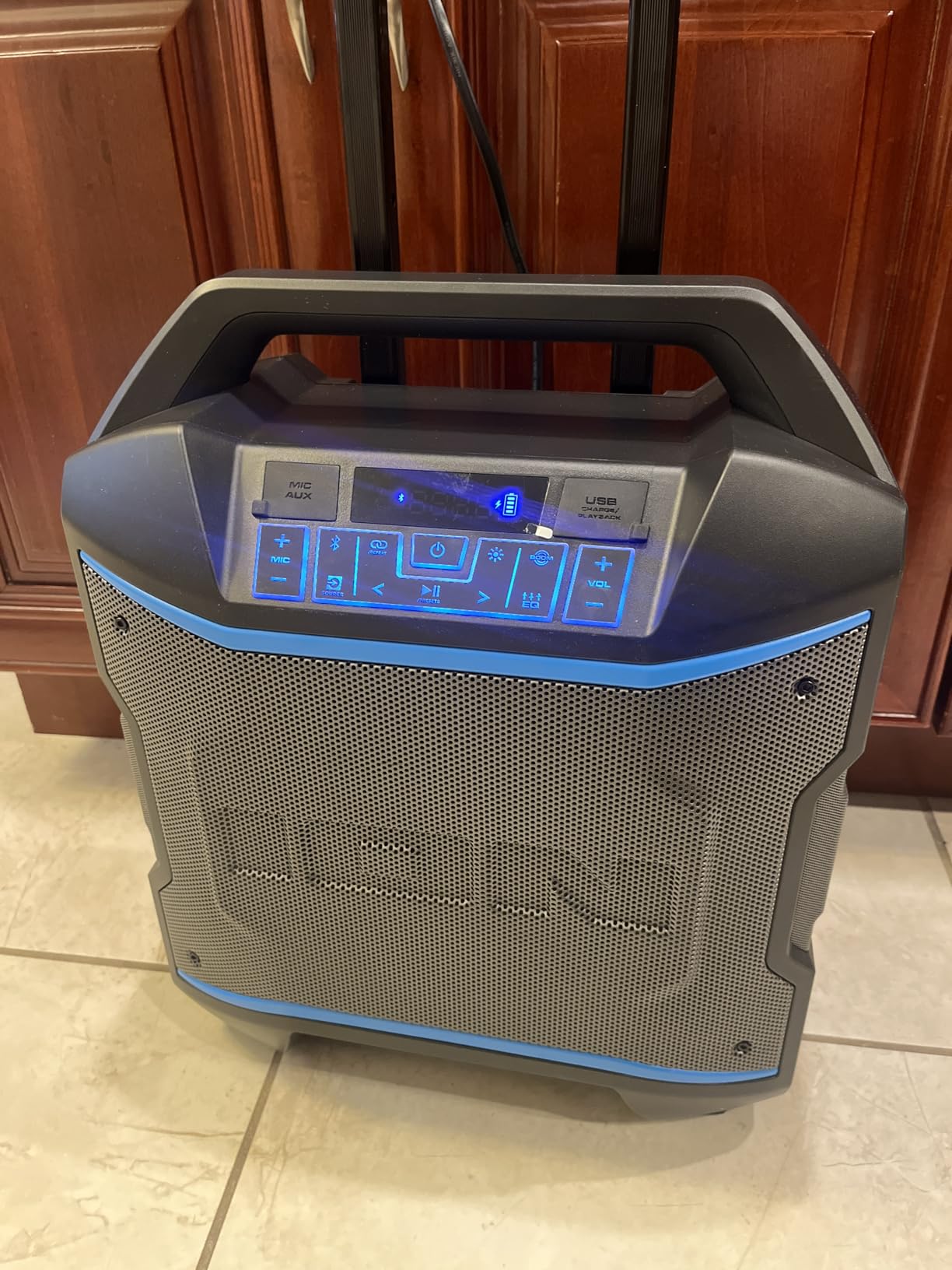 ION Block Rocker 120W Bluetooth Outdoor Speaker with Wheels | Water Resistant, Radio, Karaoke Mic, USB Charging, Stereo Linking, Bass Boost and App Control, for Parties and Outdoor Events customer photo 2