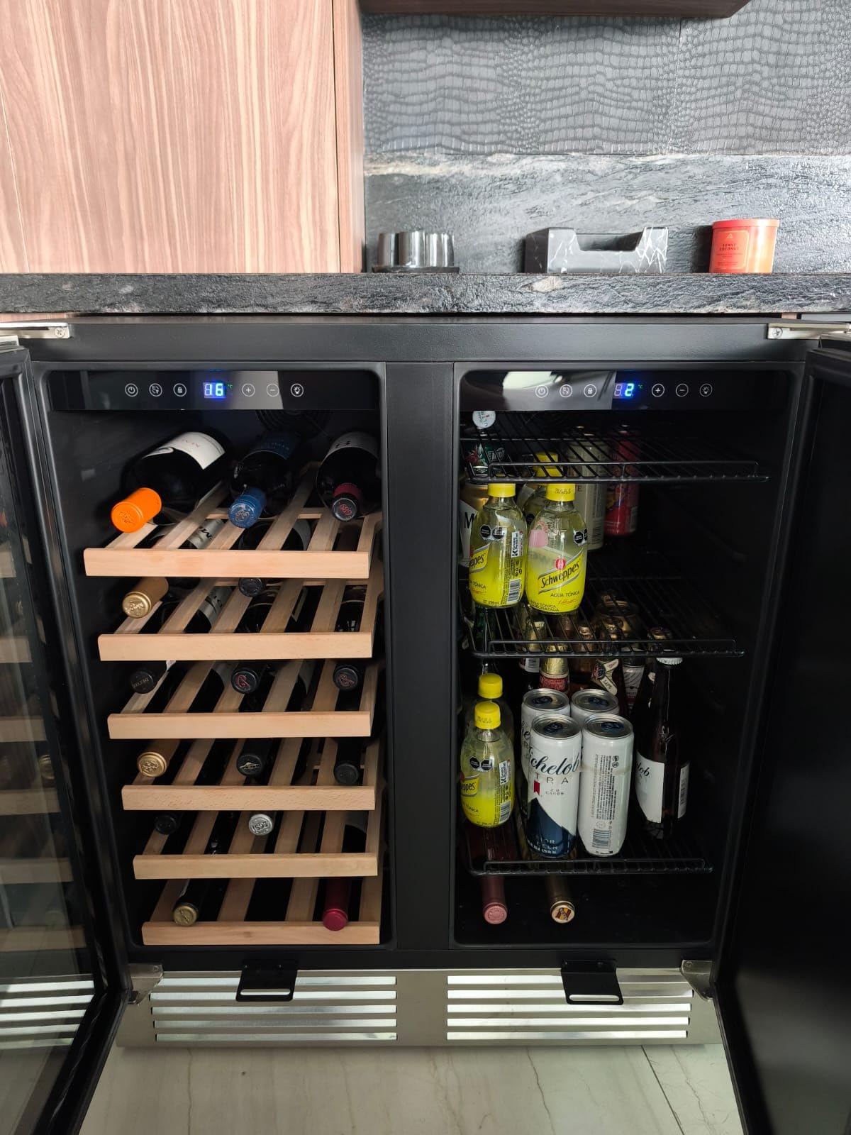 BODEGA BODEGACOOLER 30 Inch Wine and Beverage Refrigerator, Glass & Foam Door Combo, Holds 110 Cans and 31 Bottles, Dual Zone Independent Temperature Control, Noise Level Below 42 dB, Built-In or Freestanding customer photo 2