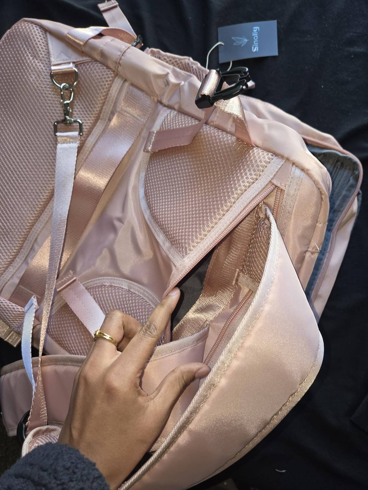 Sinaliy Travel Backpack for Women, Airline Approved Personal Item Bag | Waterproof 16 Inch Laptop Backpack for Work, College, Weekend, Business, Travel Bag with Wet Pocket, Pink customer photo 2